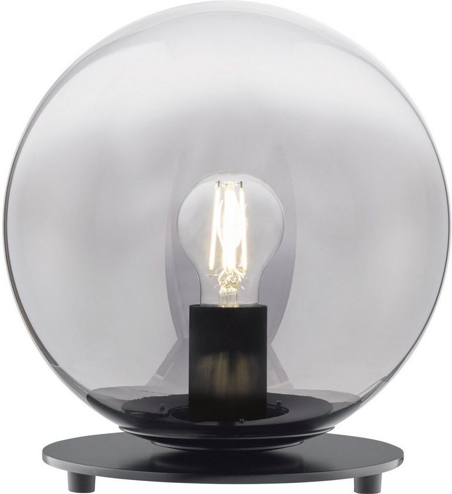 SCHÖNER WOHNEN-Kollektion Tischleuchte Mirror, Leuchtmittel wechselbar,  Tischlampe Rauchglas Ø 25 cm