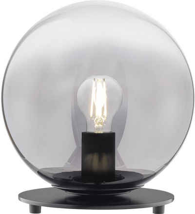 SCHÖNER WOHNEN-Kollektion Tischleuchte Mirror, Leuchtmittel wechselbar, Tischlampe Rauchglas Ø 25 cm