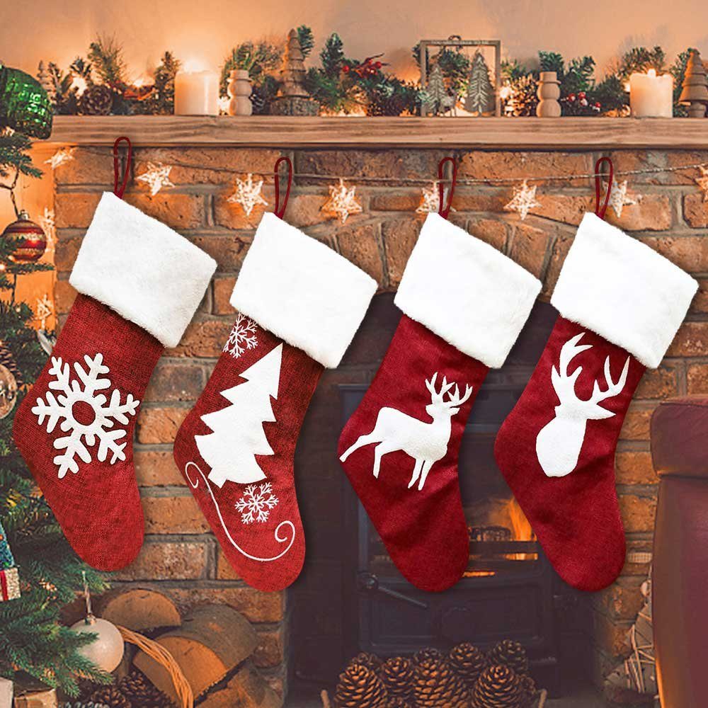 Weihnachtsgeschenk Geschenkfolie Weihnachtsstrümpfe Weihnachtsdeko Elch Socken, Taschen, Rosnek B