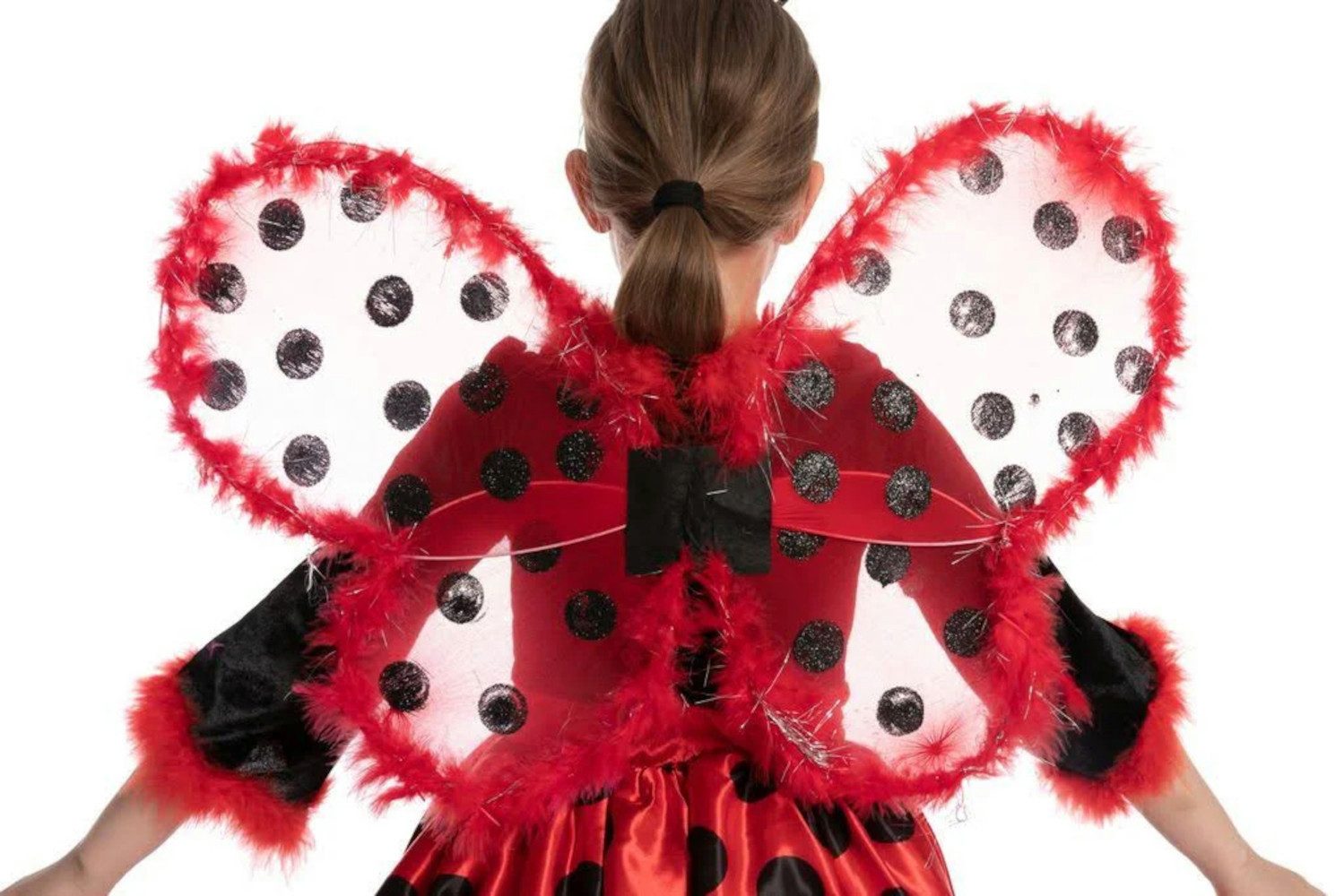 UE Stock Kostüm Mädchen Karneval Marienkäferkostüm Ladybug Kostüm mit Flügeln 5–7 Jahr, Vielseitig einsetzbar