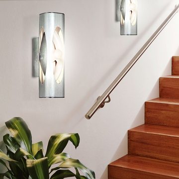 EGLO LED Wandleuchte, Leuchtmittel inklusive, Warmweiß, Design Wand Leuchte Alu Glas Lampe Licht 1-flammig Eglo 88417 Caiman