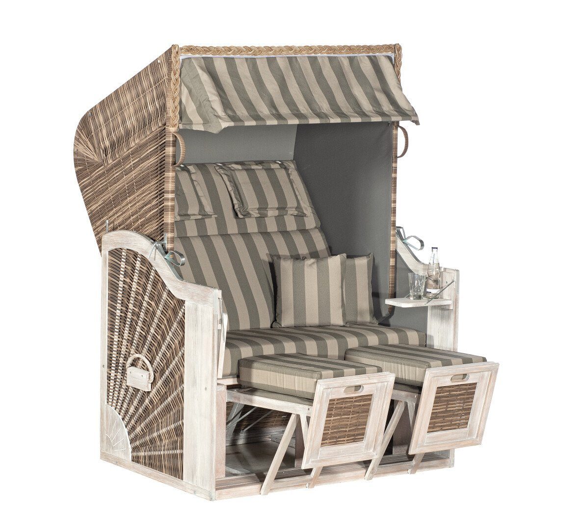 Strandkorb Rustikal 285Z Sun Edition Gartenstrandkorb 2-sitzer Mix-Brown
