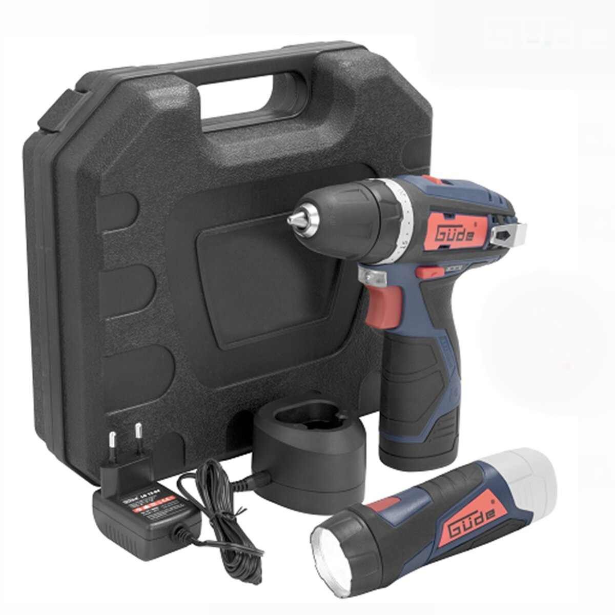 Güde Bohrschrauber 12V Akku Bohrschrauber BS 12-131-04K Koffer Akku Ladegerät LED Lampe