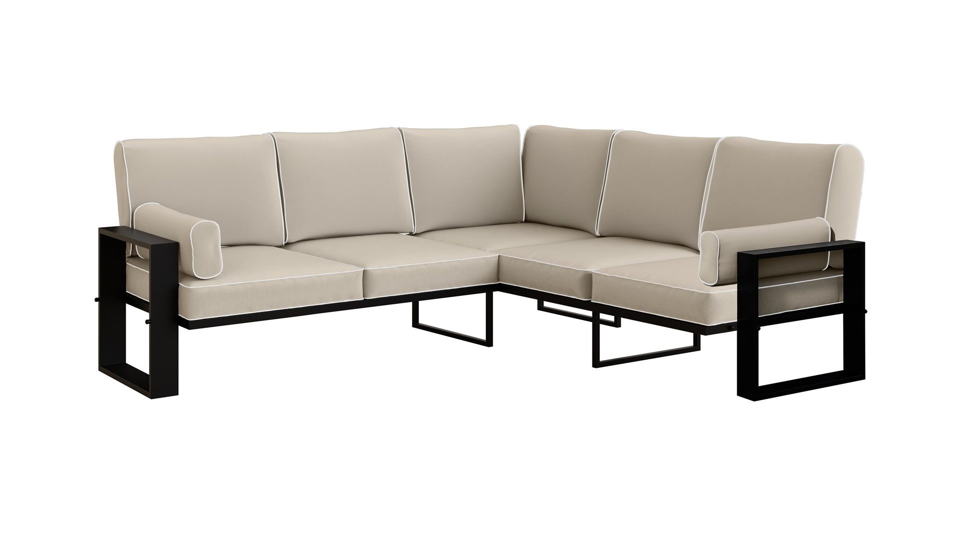 Beautysofa Gartensofa VERDINO 2R2 mit Metallrahmen, Gartenmöbel, Sitzbank, Ecksofa, Wasserdichtes Gewebe, Universalecke