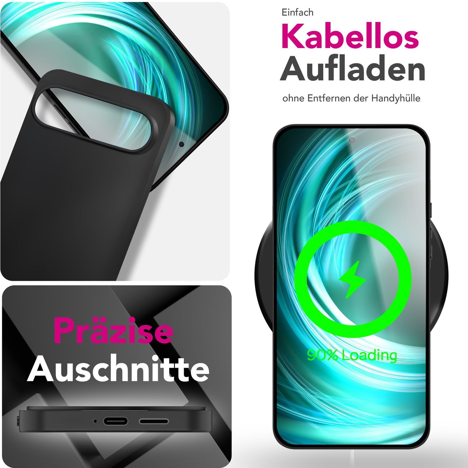 Nalia Smartphone-Hülle Google Pixel 9 Pro 16 cm (6,3 Zoll), Ultra Dünn 0,3mm / Mattiertes Finish / Anti-Fingerprint / Rutschfest