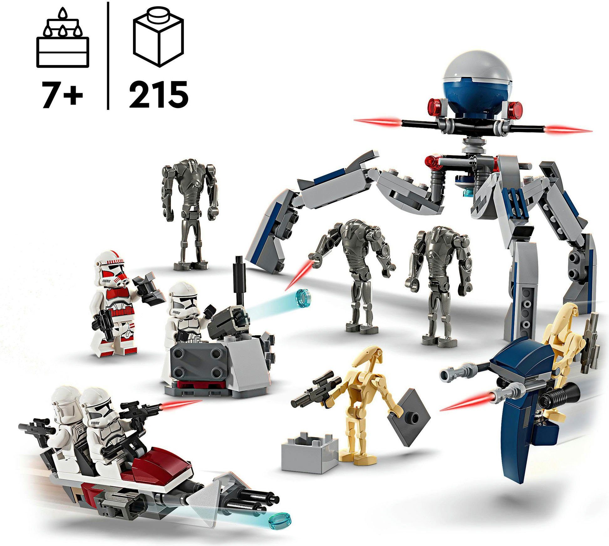 LEGO® Clone Trooper™ & Battle Droid™ Battle Pack (75372), LEGO Star Wars™ Konstruktionsspielsteine, (215 St), Made in Europe