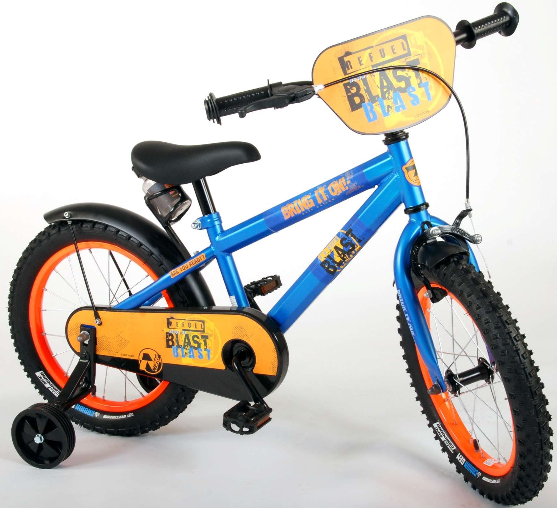 TPFSports Kinderfahrrad Volare Nerf 16 Zoll Rücktritt und Handbremse, 1 Gang, (Jungsfahrrad - Jungen Kinderrad - ohne Schaltung - Sicherheitsgriffe), Kinder Jugend Fahrrad 16 Zoll - Jungsfahrrad - Satinblau