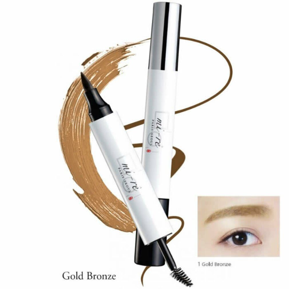 mi-re Mascara Brow Plume Perfection Eyebrow Dye And Mascara Gold Bronze
