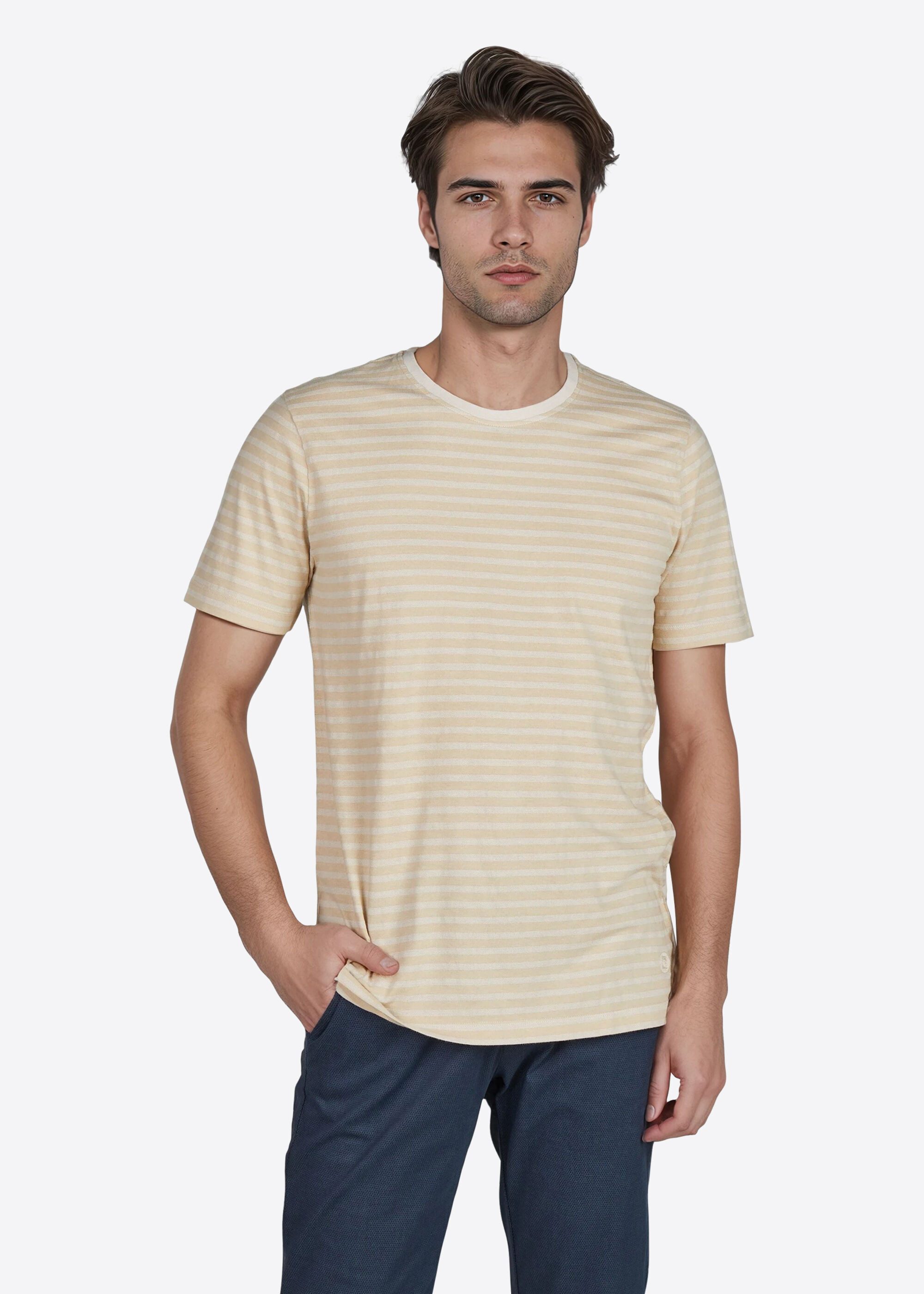 Pierre Cardin Kurzarmshirt (1-tlg) mit Rundhalsausschnitt