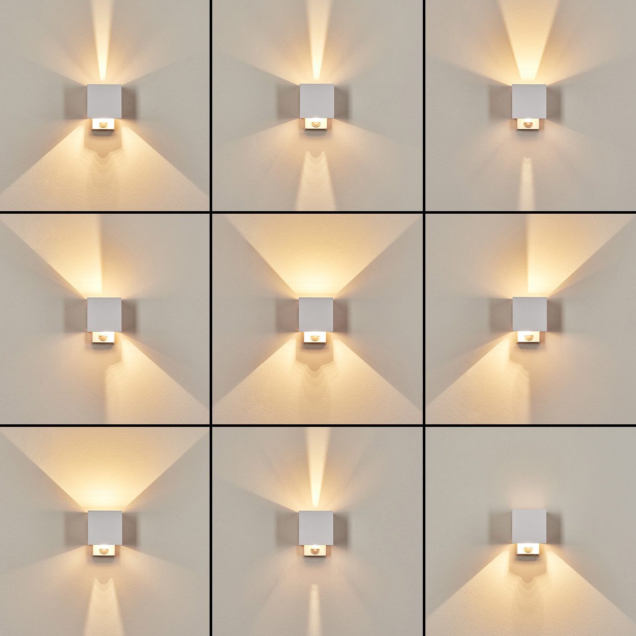 hofstein Außen-Wandleuchte Außenwandlampe mit Bewegungsmelder aus Metall/Kunststoff in Weiß/Klar, moderne Leuchte mit Up&Down-Lichteffekt für Garten/Terrasse/Hof, IP54