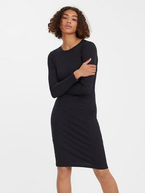 Vero Moda Shirtkleid Geripptes Kleid Long Dress Bodycon Etui Shirt VMLAVENDER (knielang) 6501 in Schwarz