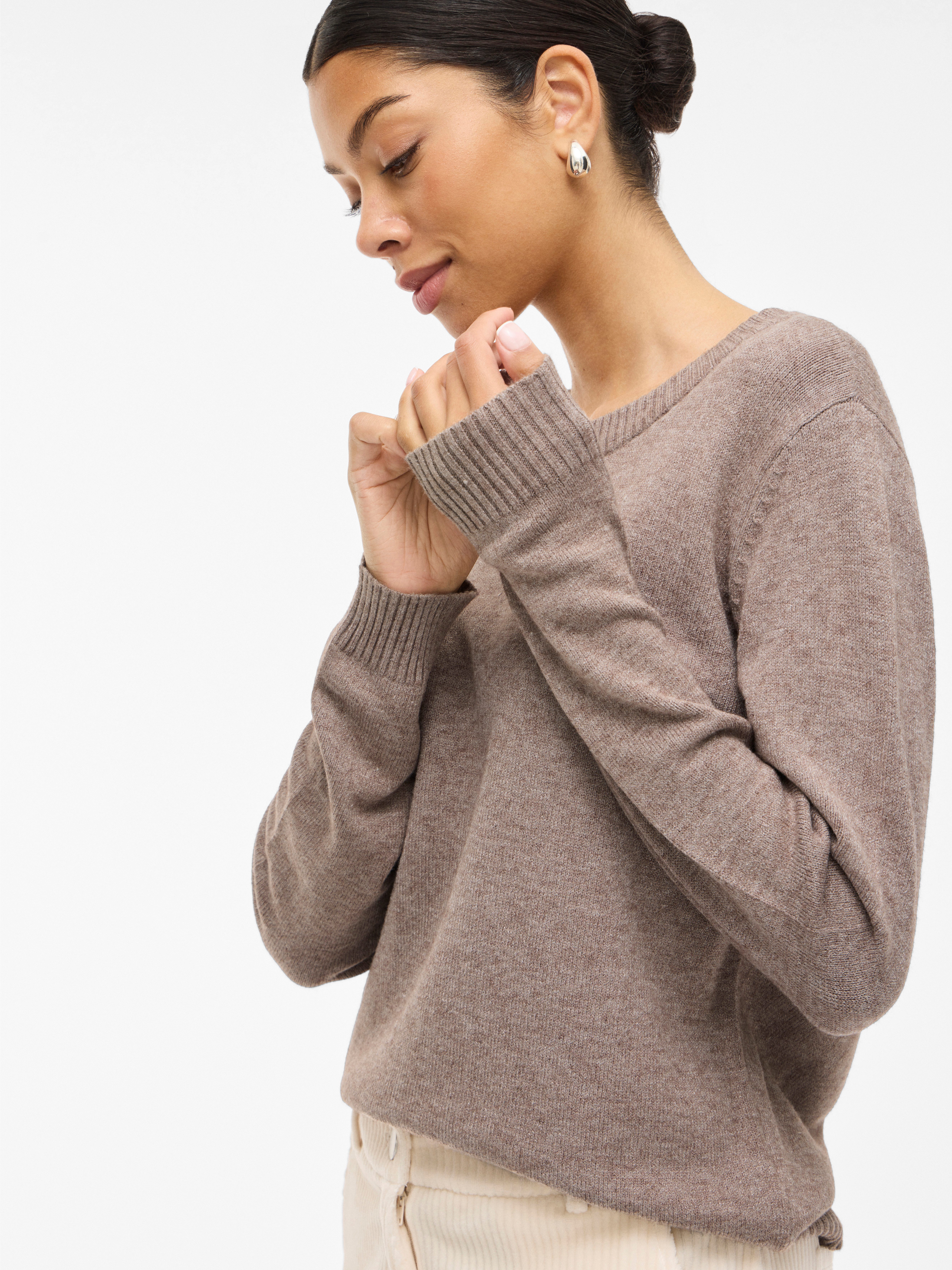 Vila Rundhalspullover VIRIL O-NECK L/S KNIT TOP - NOOS Viskosemischung, regular fit