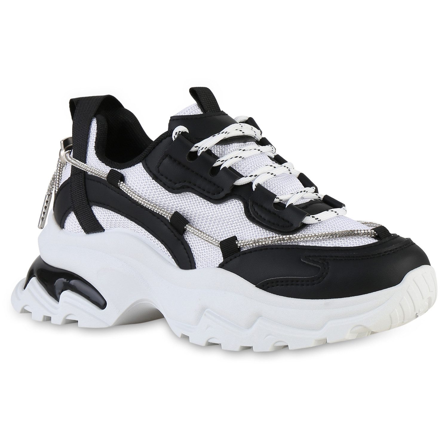 VAN HILL 841535 Plateausneaker Damen Plateau Sneaker Schnürer Glitzer Profi günstig online kaufen