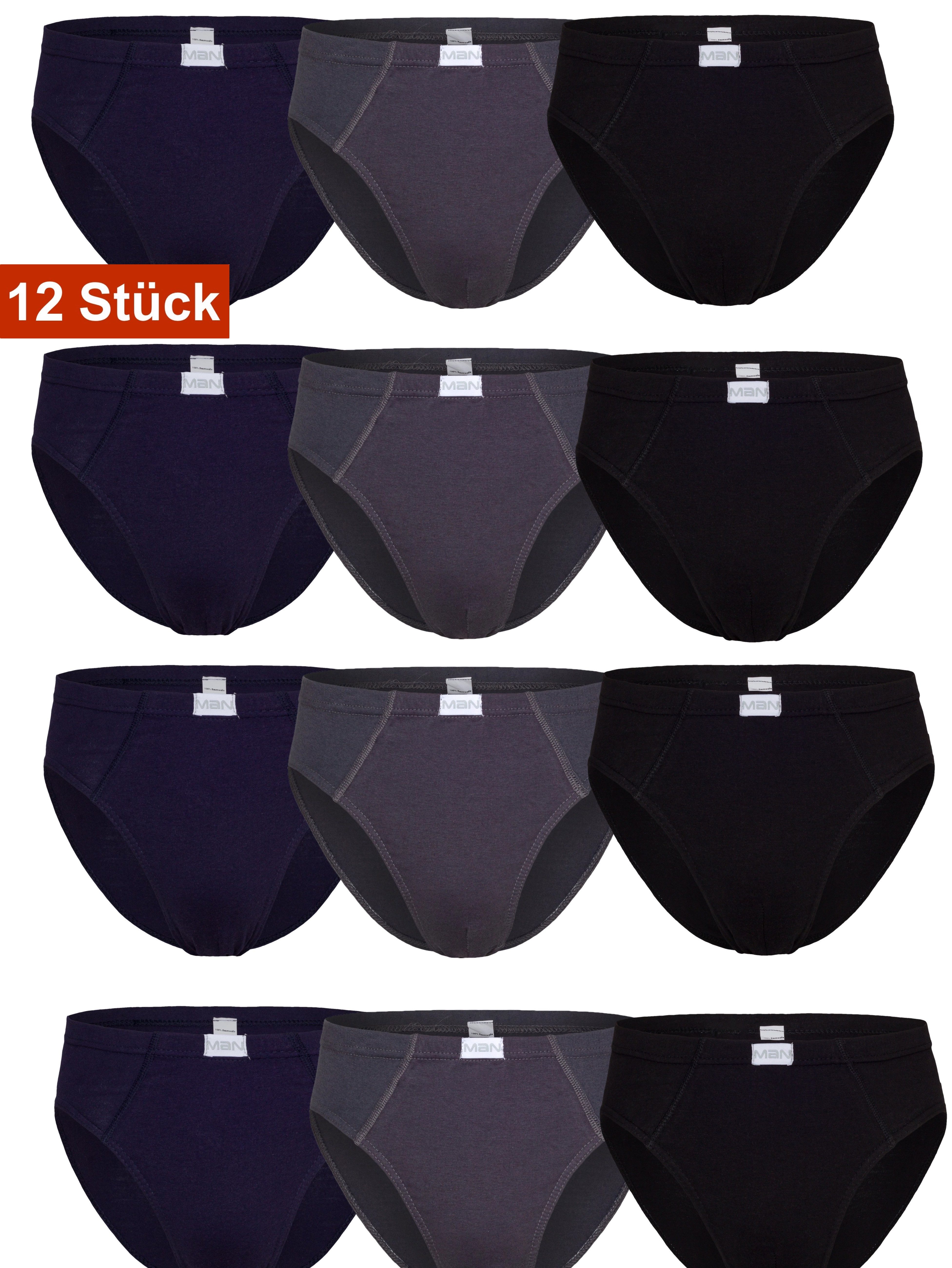 Cocain underwear Slip Herren Slips uni Baumwolle ohne Eingriff Sportslip Unterhose Slip (12-St) produziert in Europa