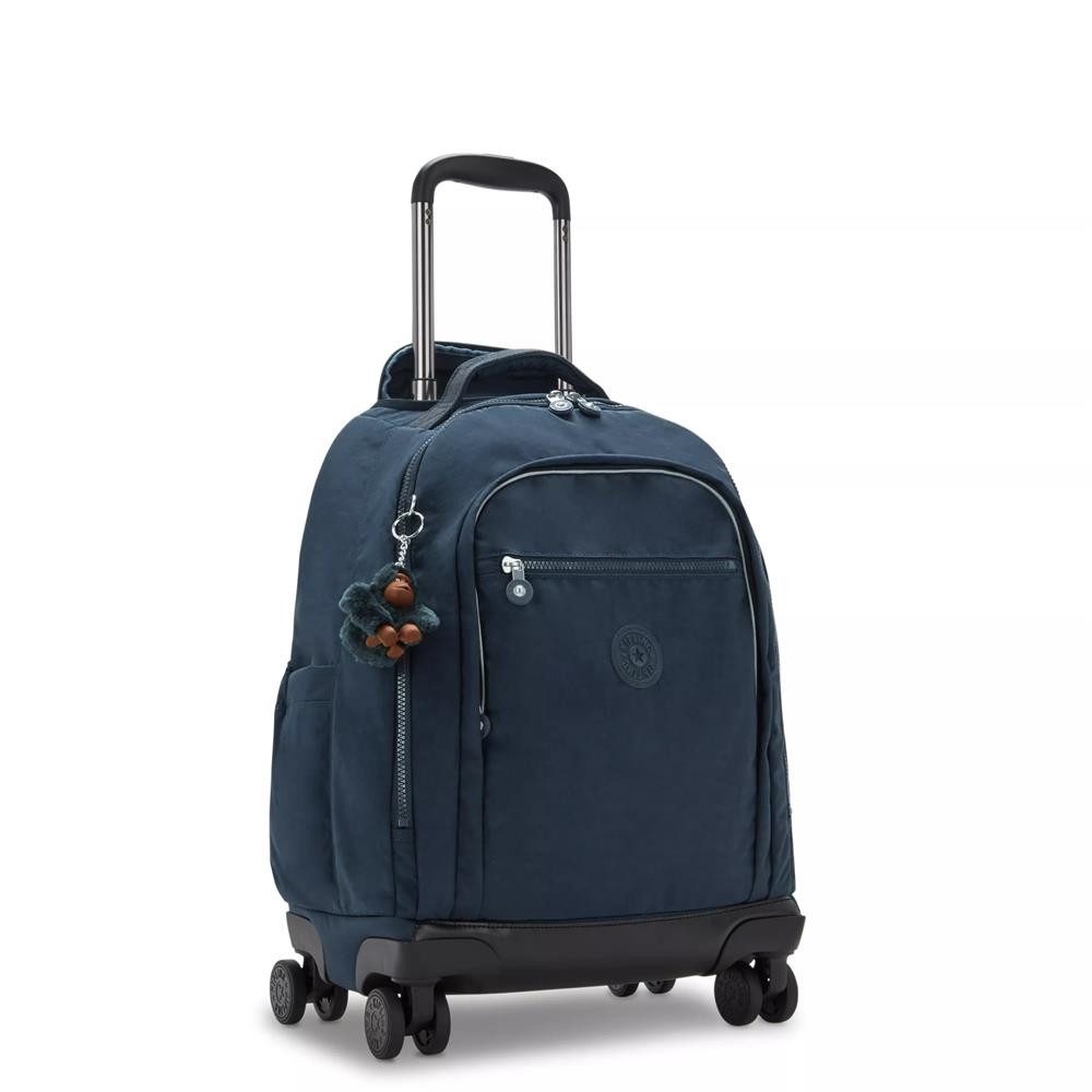KIPLING Kinderrucksack NEW ZEA, großer Kinder-Rucksack mit Rollen, True Blue Tonal (blau), Laptopfach