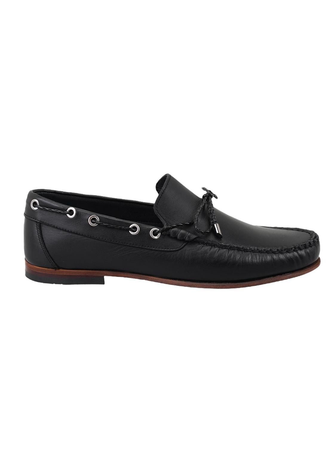 Desa Herren-Lederslipper – Gummisohle, flacher Absatz, atmungsaktiv Loafer