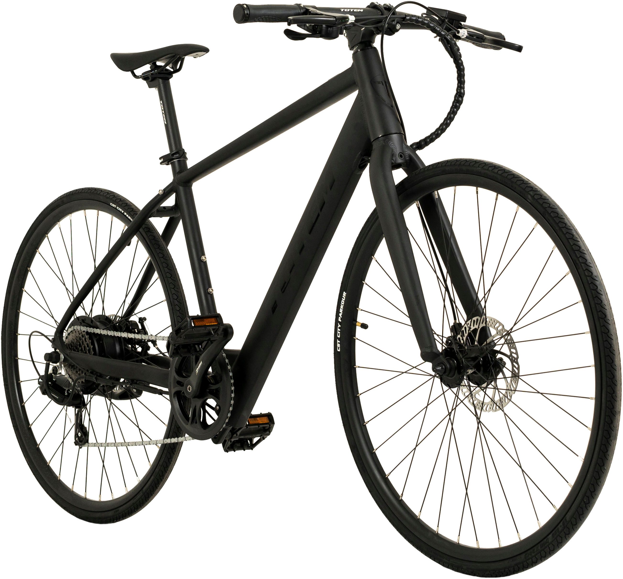 TOTEM E-Bike Urbanbike HMR, 7 Gang Shimano Tourney Schaltwerk, Kettenschaltung, Heckmotor, 252 Wh, Pedelec, Elektrofahrrad für Damen u. Herren