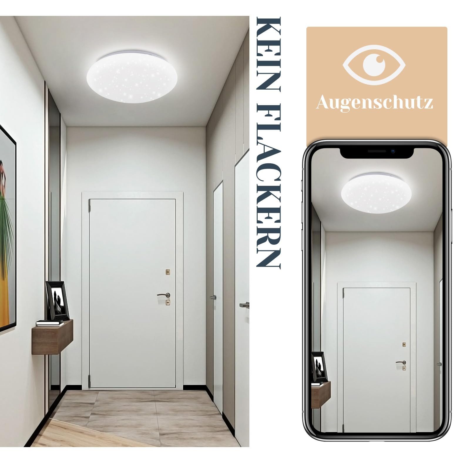 Nettlife LED Deckenleuchte Sternenhimmel Rund 25cm günstig online kaufen