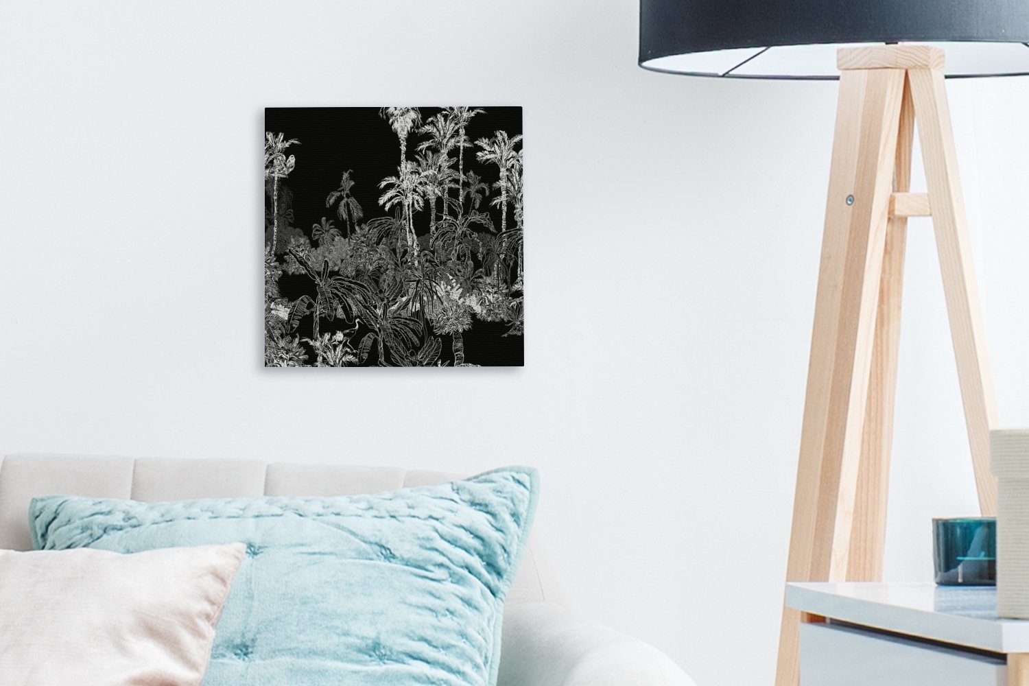 Schlafzimmer Leinwand Bilder Wohnzimmer - Tropisch, St), OneMillionCanvasses® Palme (1 Leinwandbild Dschungel für -