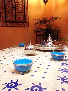 Marrakesch Orient & Mediterran Interior Gartentisch Mosaiktisch 120x80cm eckig, Beistelltisch, Gartentisch, Esstisch, Handarbeit