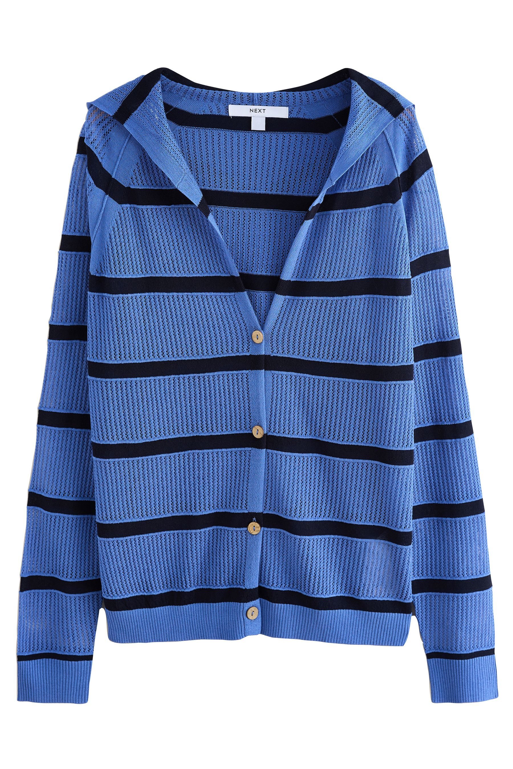 Next Strickjacke Leichte Kapuzen-Strickjacke mit Meshmuster günstig online kaufen