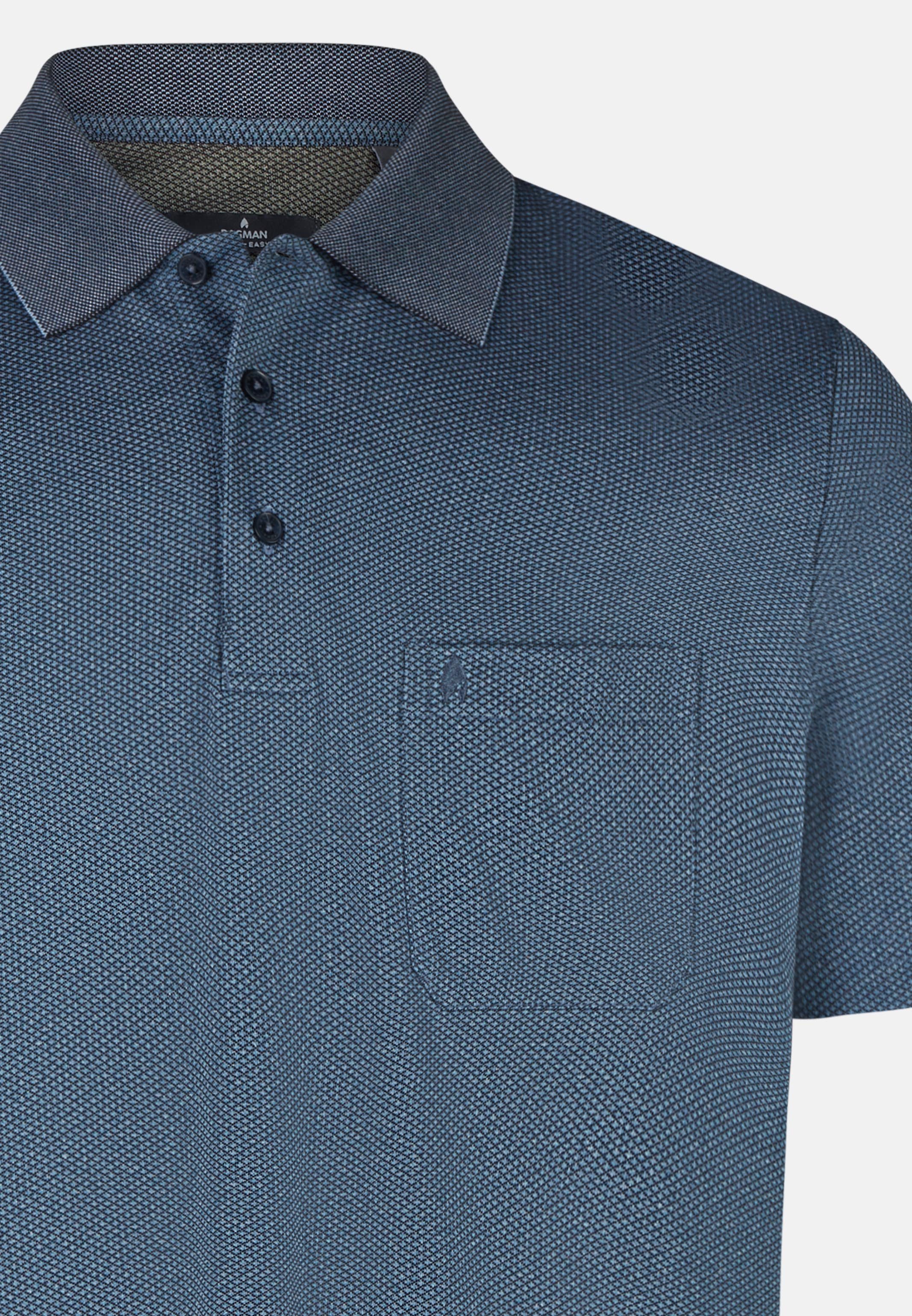 RAGMAN Poloshirt Basic (1-tlg) Poloshirt - Baumwolle - Atmungsaktiv - Dezentes Jacquard-Muster