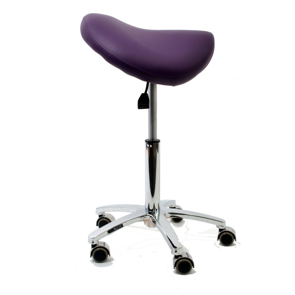 Duke-Handel Drehhocker Sattelhocker, Arbeitshocker, Bürohocker mit Metallfuß (1 St., Rollhocker mit oder ohne Fußring), stufenlosen Höhenverstellung von 50 bis 73cm, Belastbarkeit ca. 230 kg