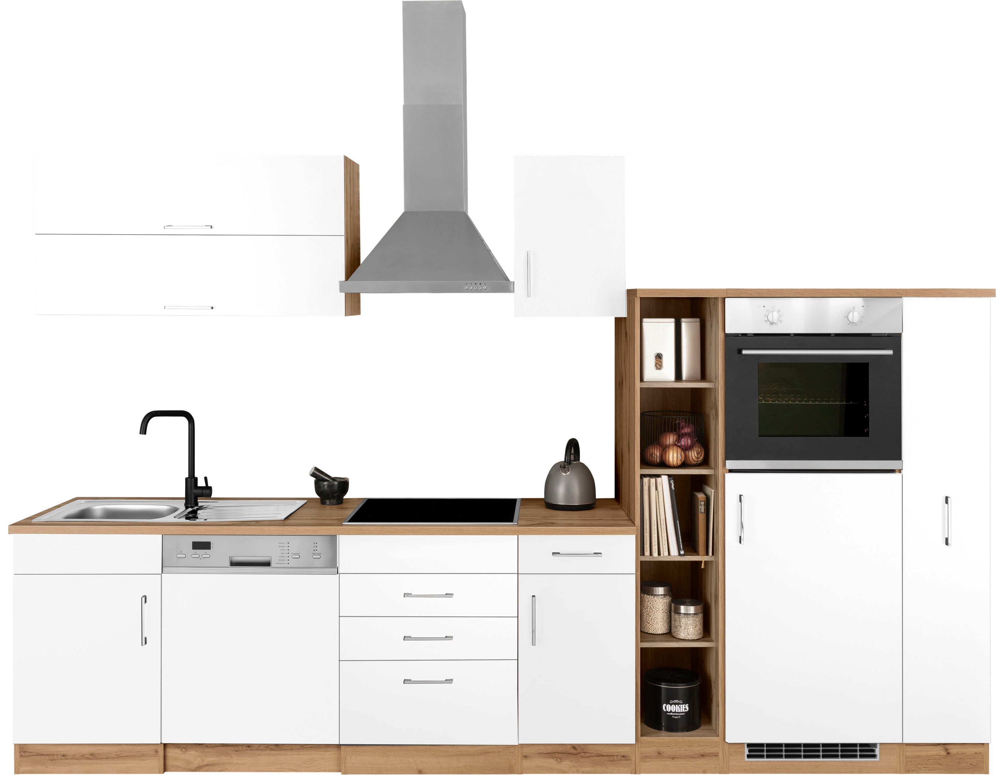 HELD MÖBEL Küchenzeile Colmar, mit E-Geräten, Breite 330 cm, Pflegeleichte  Oberfläche