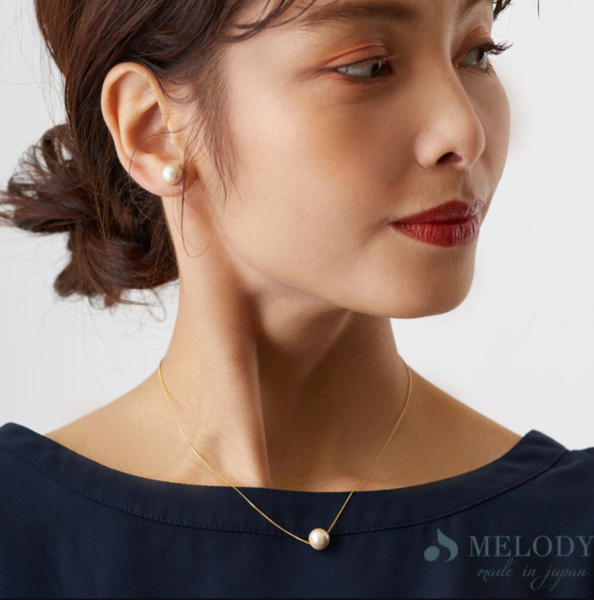 MELODY Accessory Perlenkette Goldkette,1 x Perlenkette, Schmuck, formelle Baumwolle Made in Japan