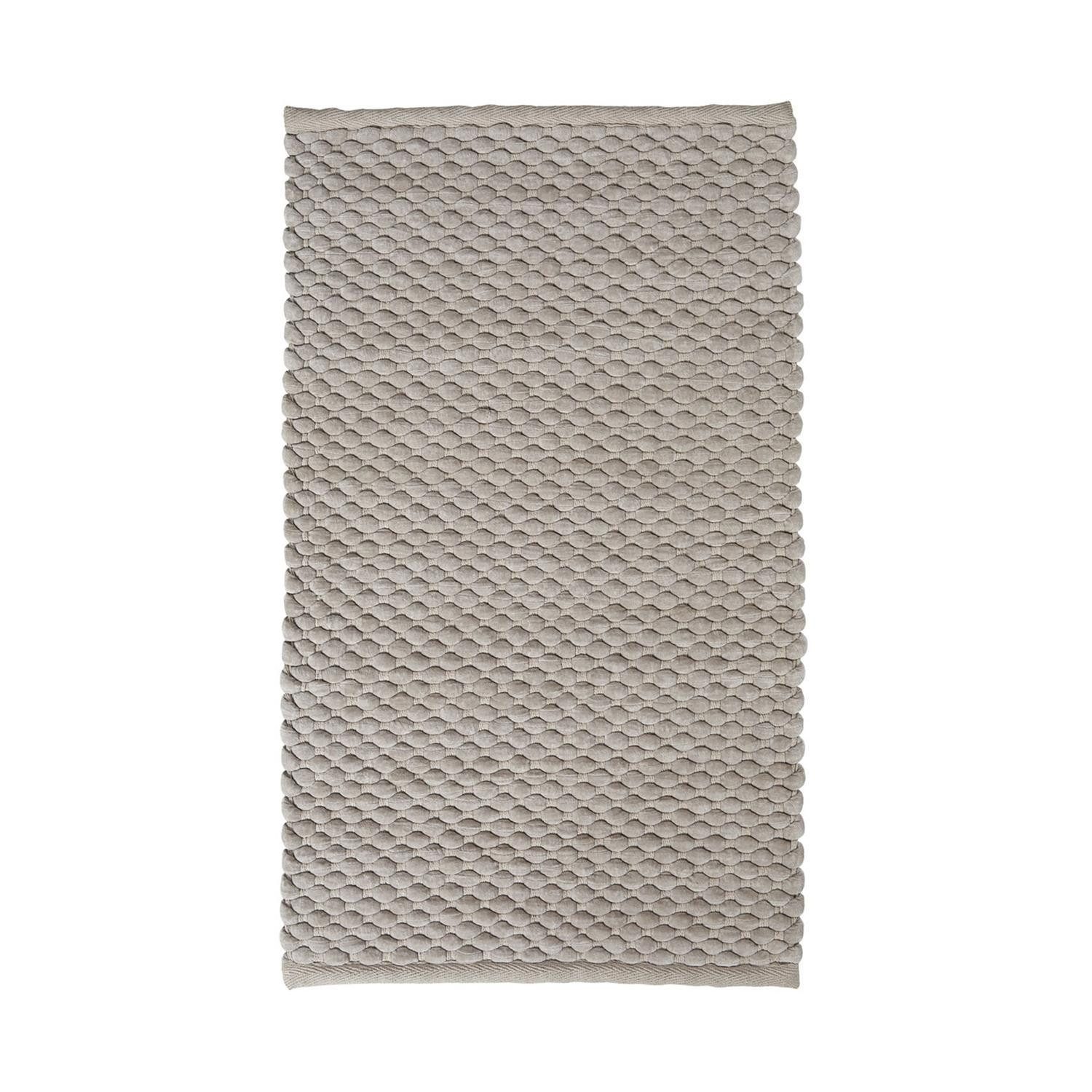 Aquanova Badematte MAKS, 70 x 120 cm, Taupe, ohne Antirutschschicht, Höhe 20 mm, fußbodenheizungsgeeignet, Baumwolle, Polypropylen, rechteckig, waschbar