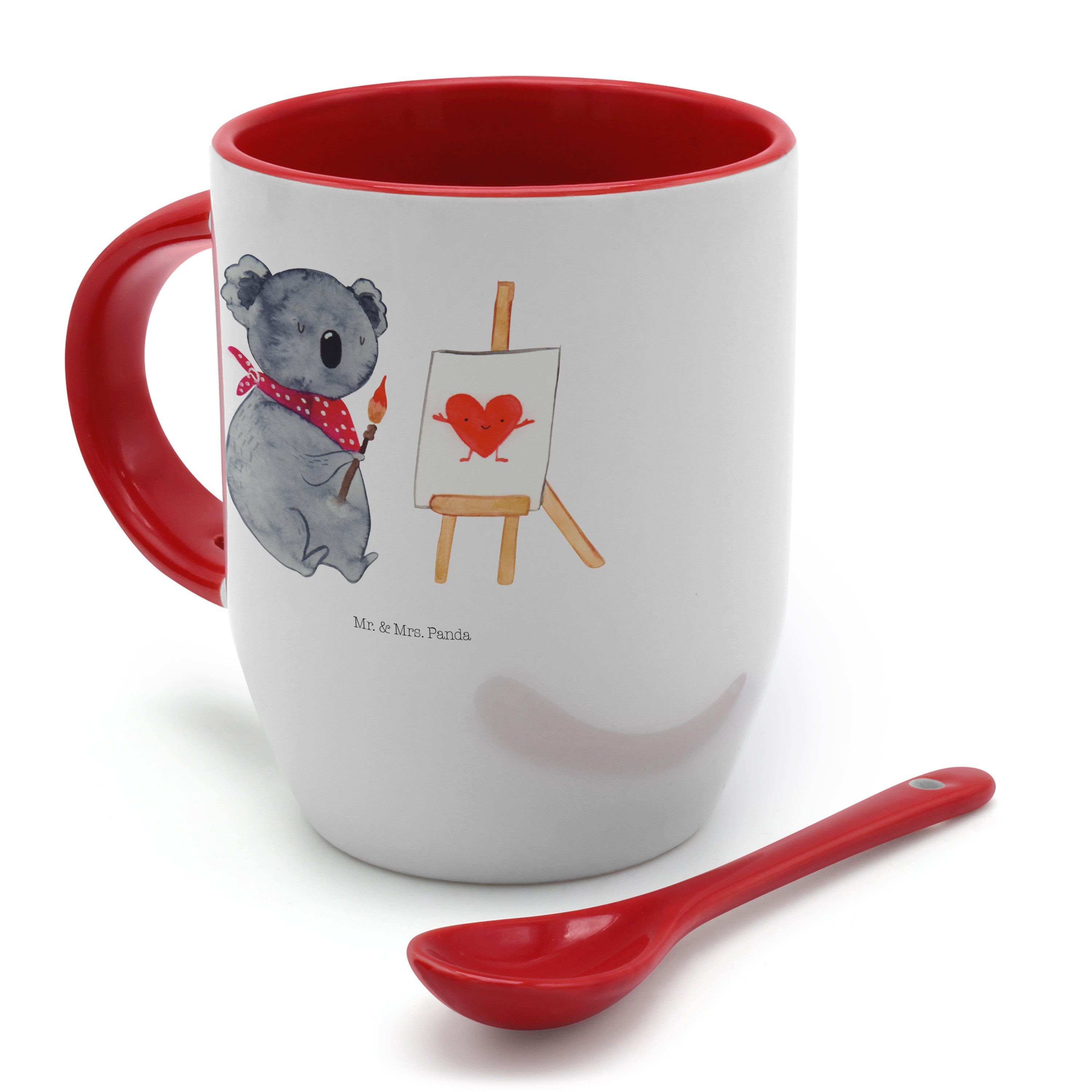 Künstler Löffel, & T, Weiß Koala Panda Tasse Geschenk, Tasse - Keramik Tasse, Mr. Gefühle, - Mrs. mit