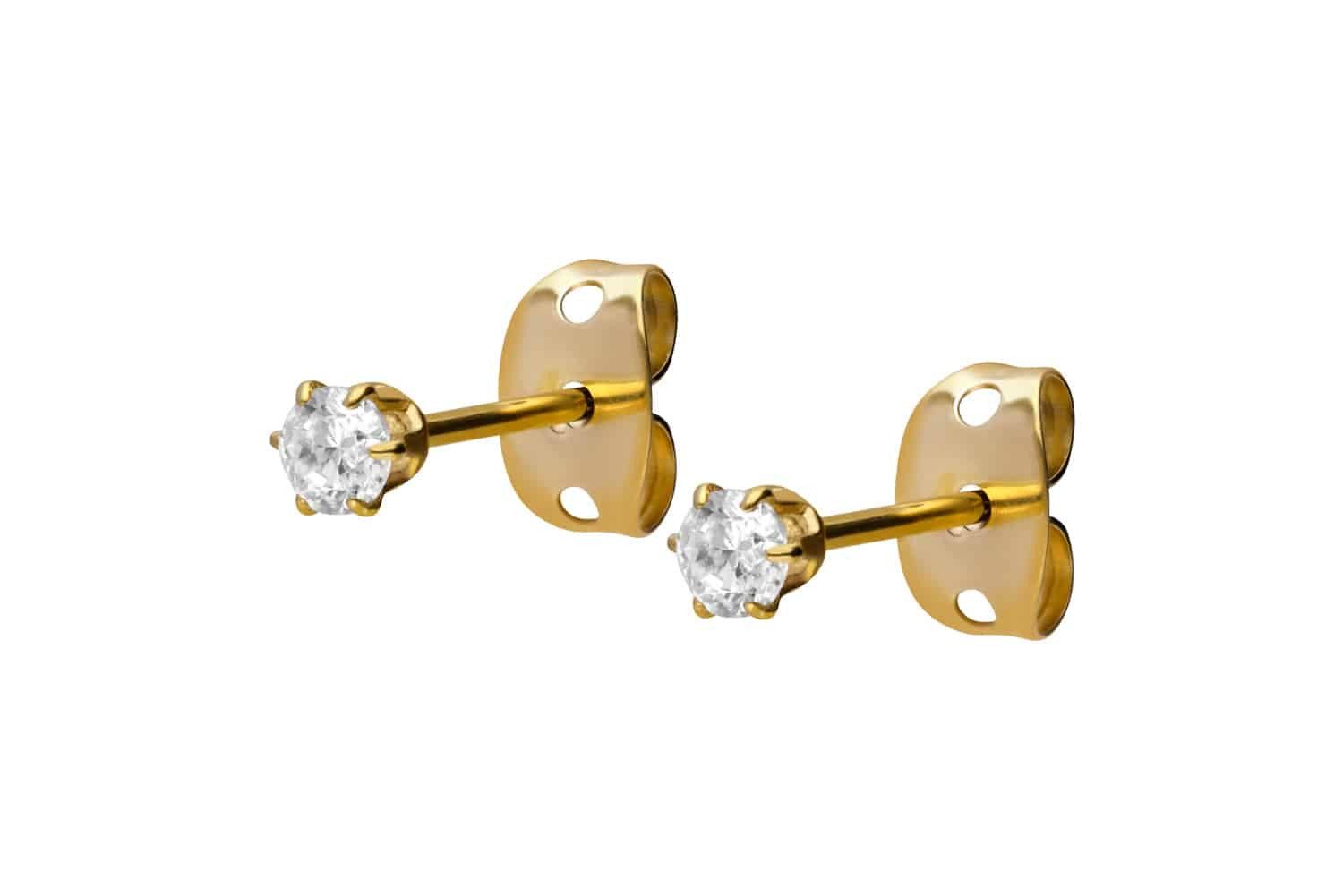 FILANGO Paar Ohrstecker Titan Ohrstecker EINGEFASSTER KRISTALL (Ohrstecker, günstig online kaufen