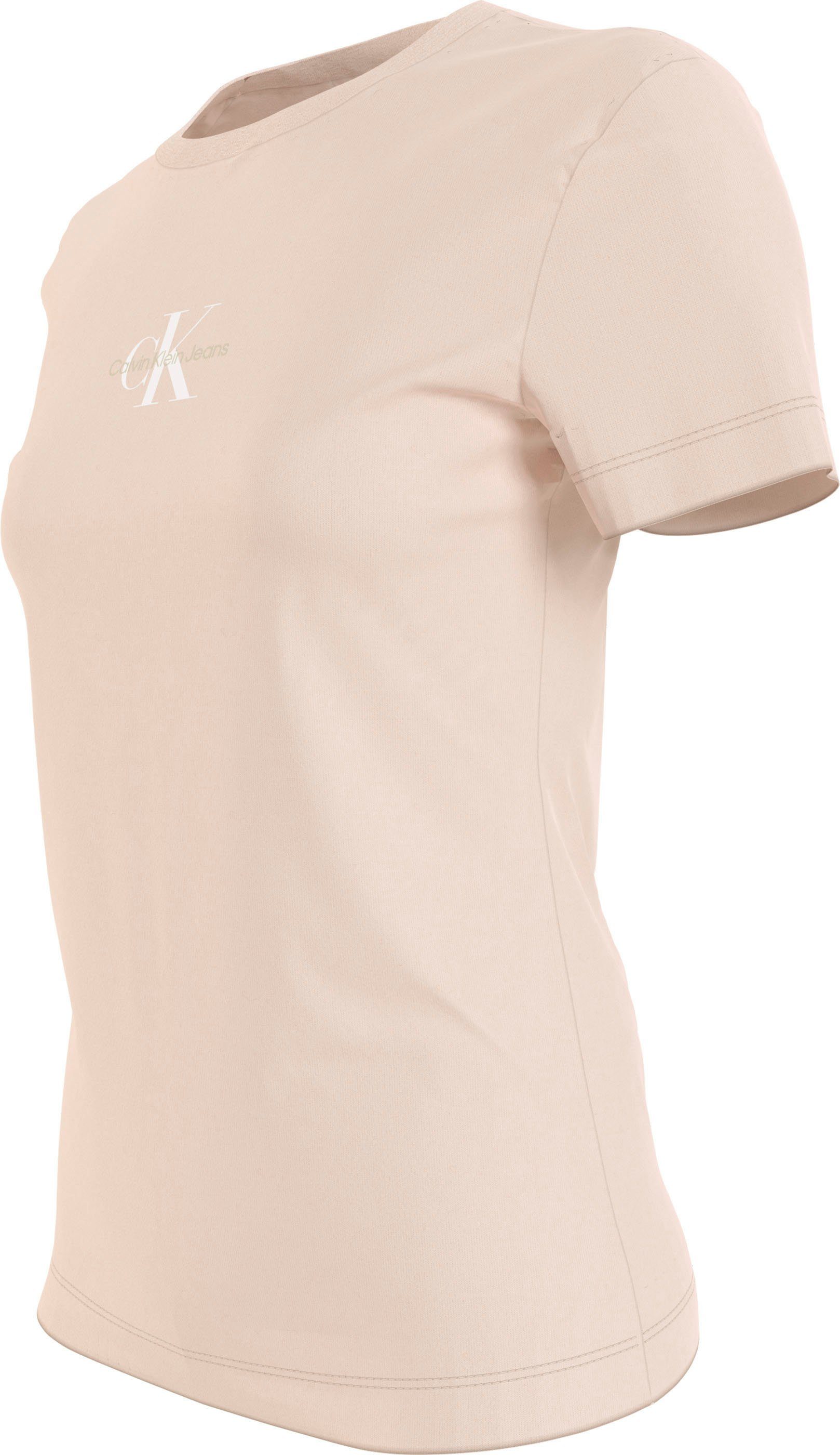 Calvin Klein Jeans Plus Kurzarmshirt (hellrosa) der Pink Brust Jeans Logo mit Calvin Klein auf Blush