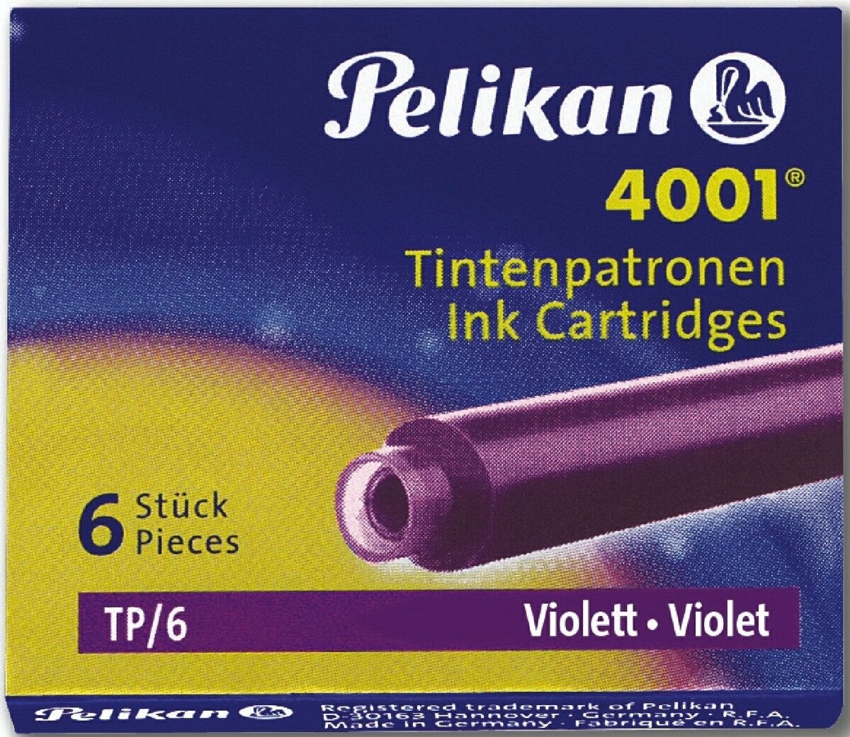 Pelikan Füllhalter Tintenpatrone 4001 violett VE=6 Stück