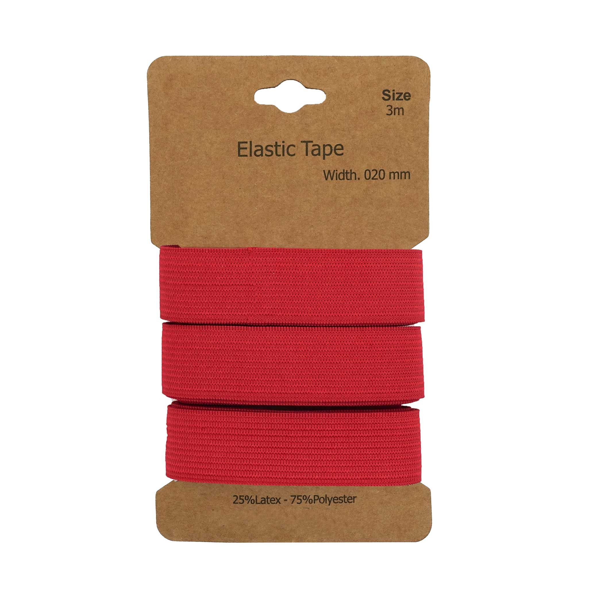 maDDma Gummiband Gummiband 3m x 20mm Gummilitze Gummi elastisches Band Flachgummi, rot