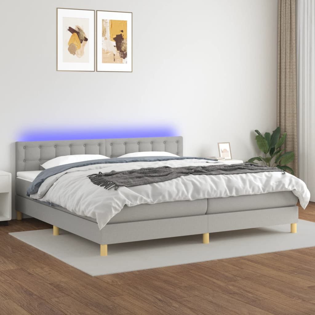 vidaXL Boxspringbett Bett Boxspringbett komplett mit Matratze & LED Stoff ( günstig online kaufen