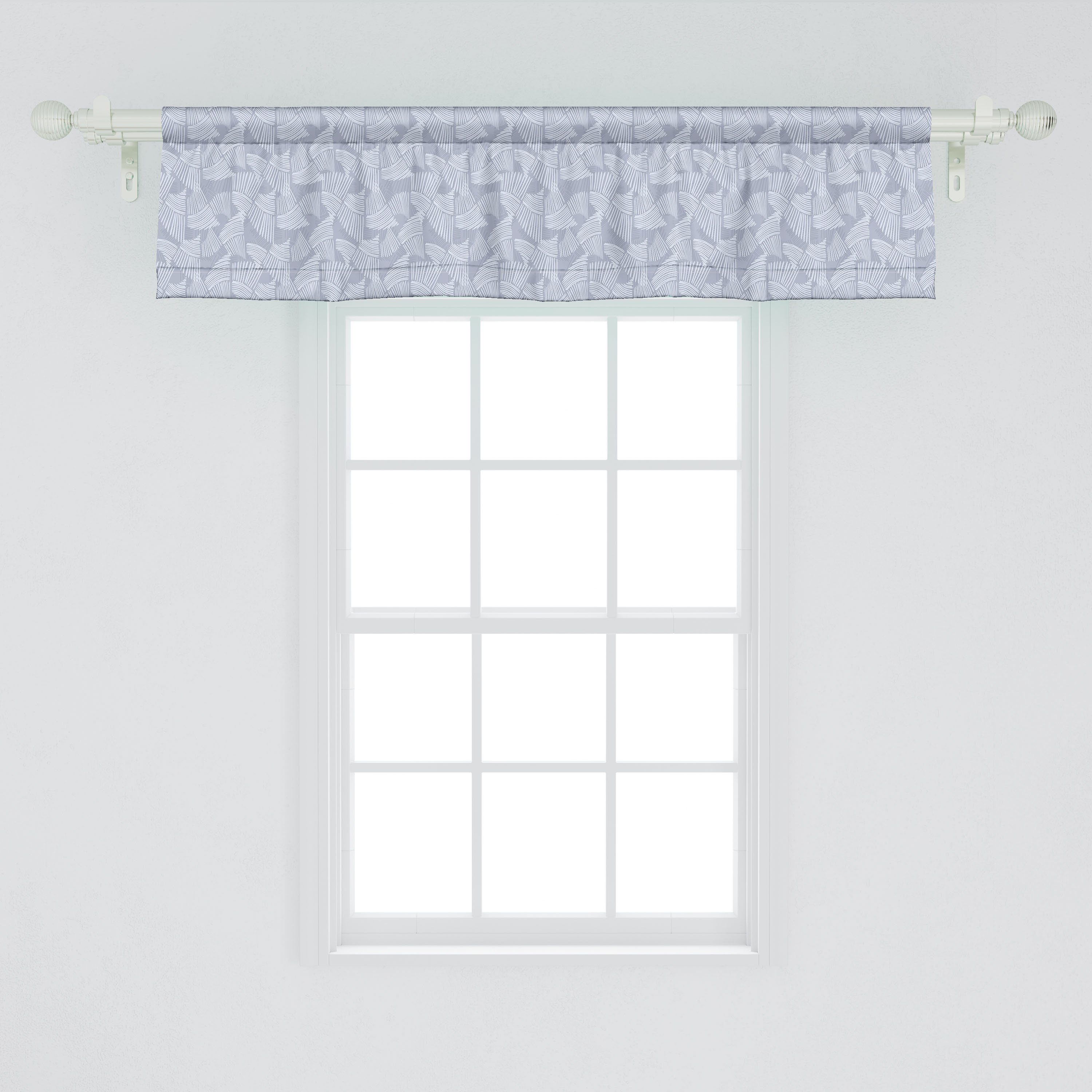 Scheibengardine Vorhang Stangentasche, Wellenformen Linien, Schlafzimmer mit Küche Dekor Geometrisch für Abakuhaus, Microfaser, die Volant
