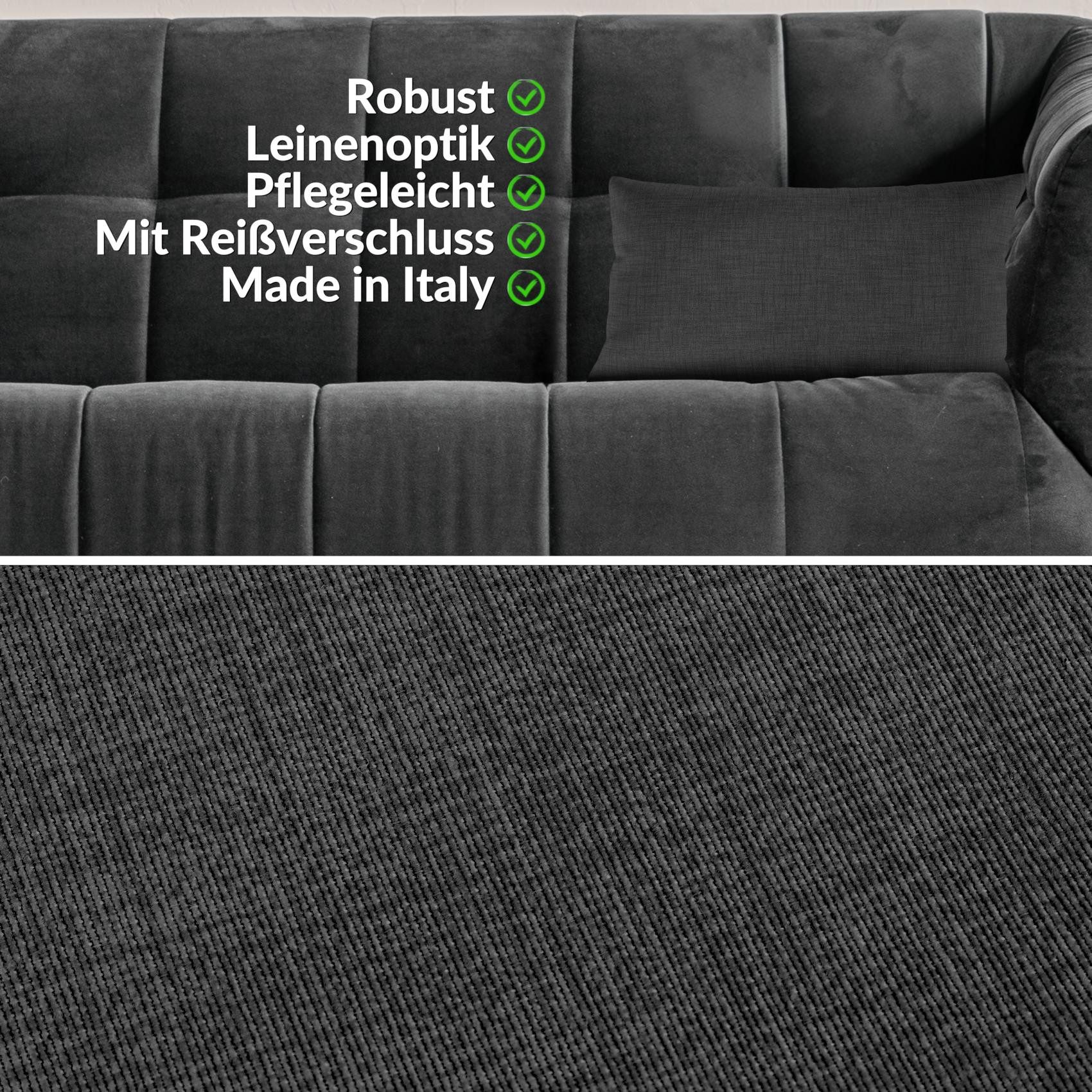 ANRO Dekokissen MrJack Kissenbezug Leinenoptik Deko Kissen Uni, Kissenhülle 30x50cm ohne Füllung Anthrazitschwarz