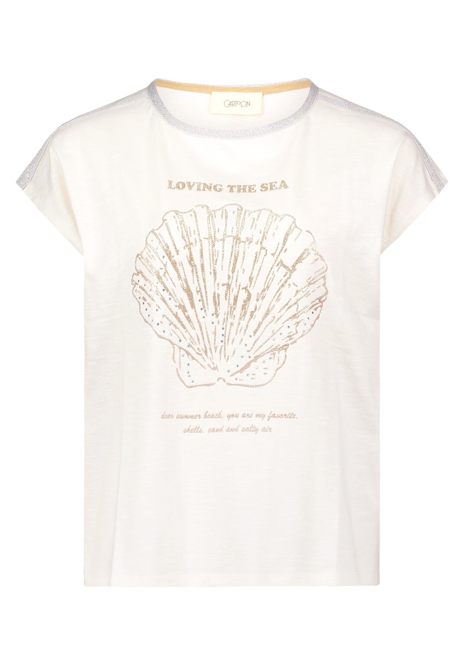 Cartoon Kurzarmshirt Damen mit Placement (1-tlg)