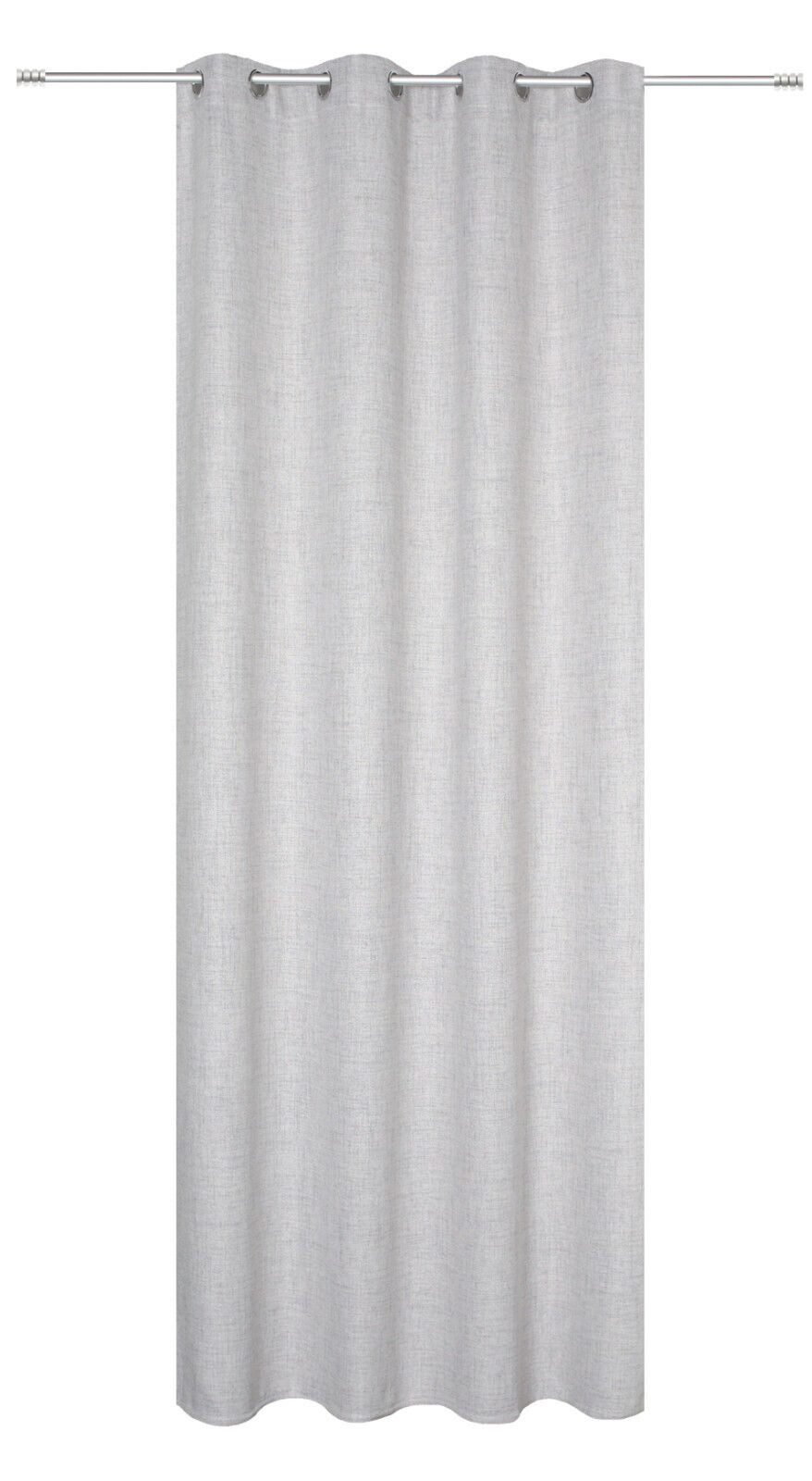 Clever-Kauf-24 Vorhang Ösenschal Leinen, grau, blickdicht, BxH 140x245cm, Ö günstig online kaufen