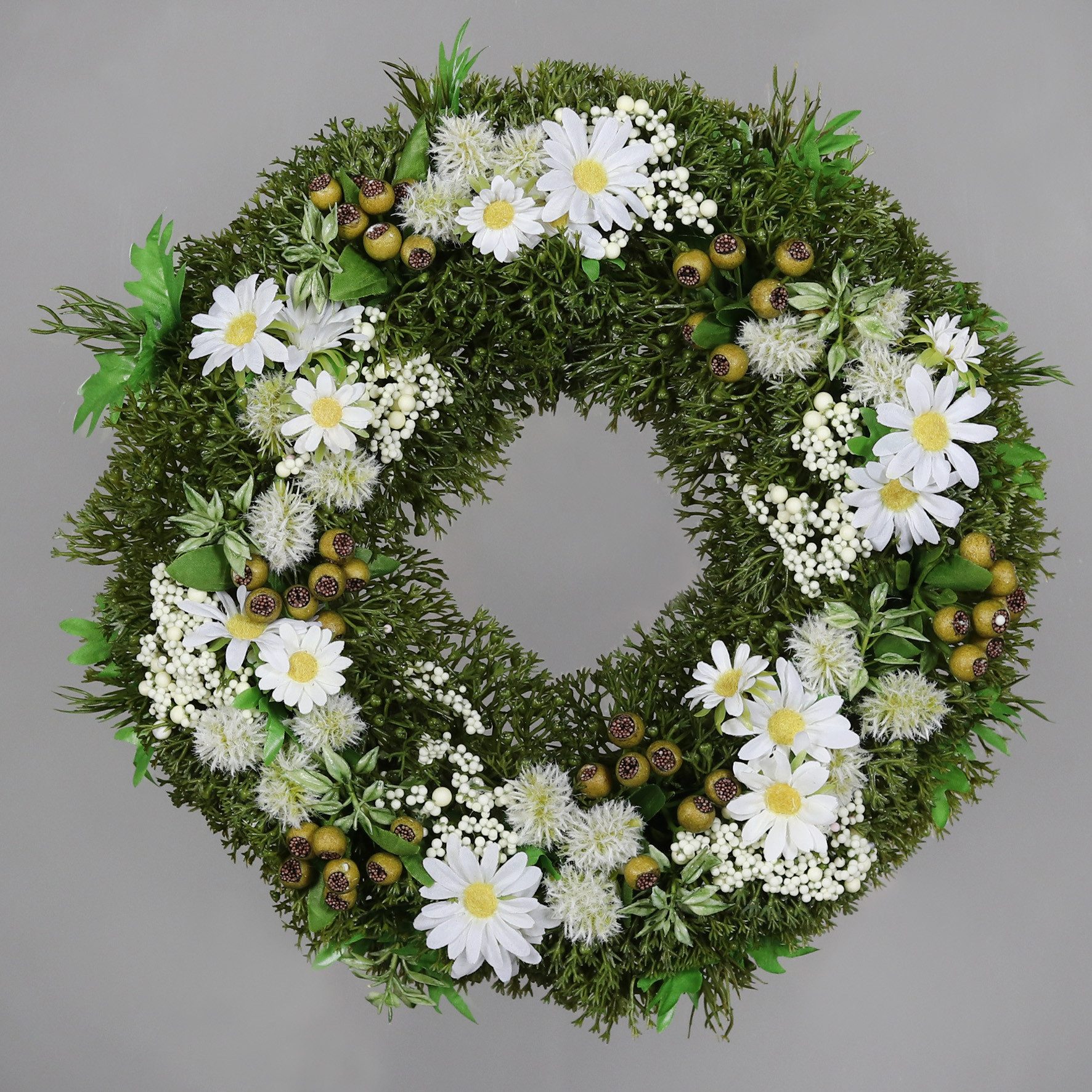 Kunstkranz Frühjahrskranz mit Blüten Beeren + günstig online kaufen