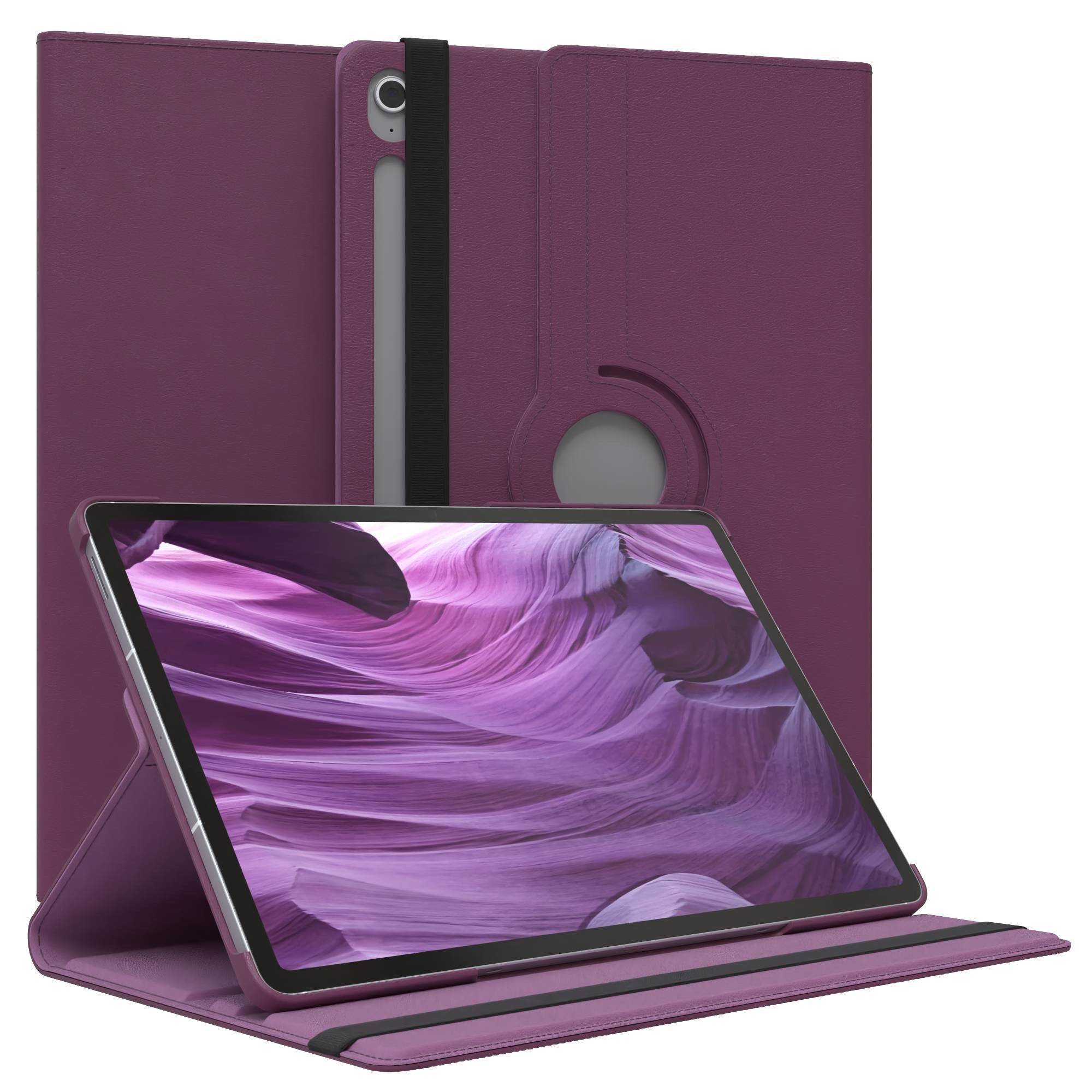 EAZY CASE Tablet-Hülle Rotation Case für Galaxy Tab S10 FE Plus 13,1 Zoll, Tablet-Hülle Bookstyle Case Fullcover Schutz Tasche Stehfunktion Lila