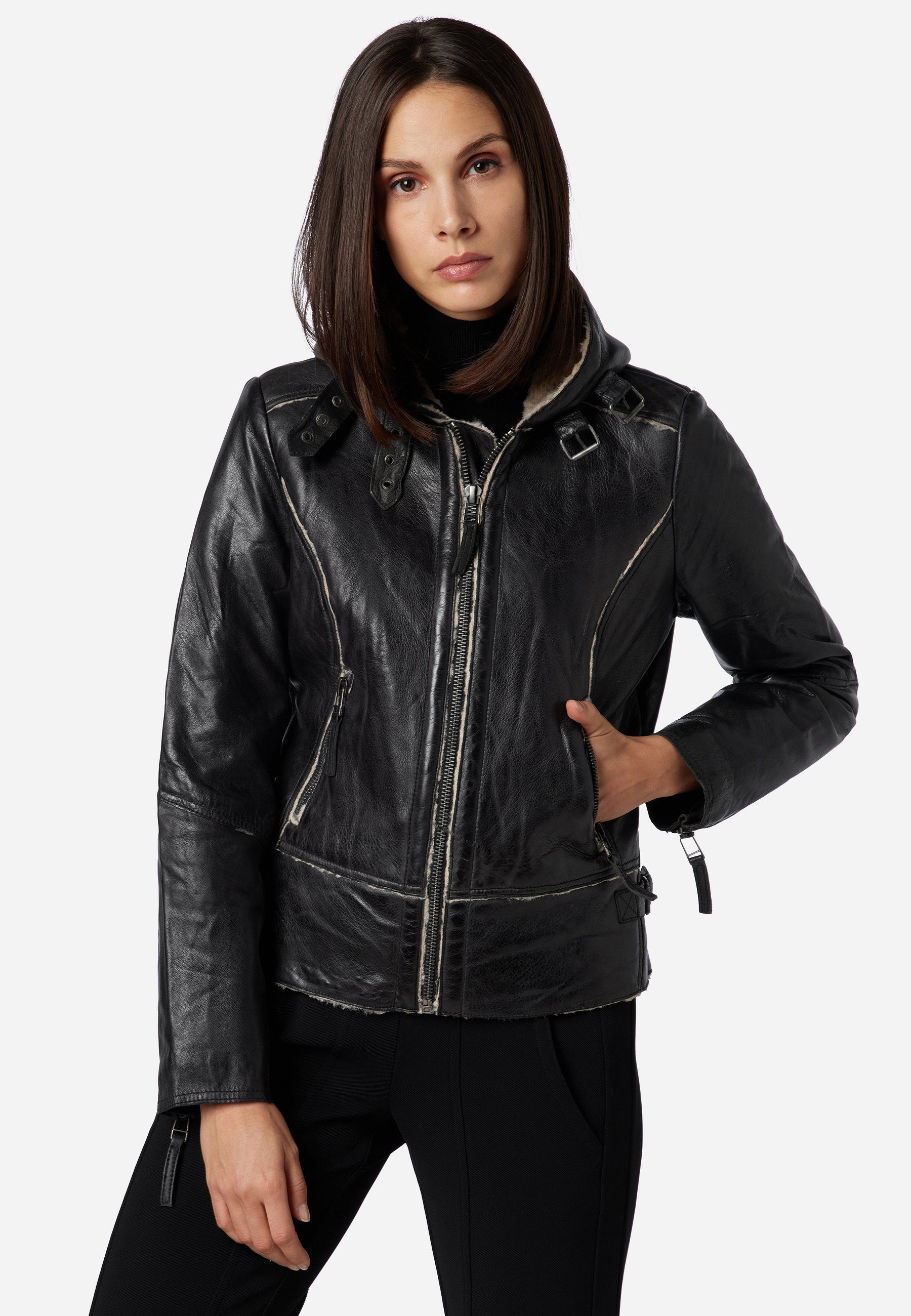 RICANO Lederjacke Jule Lederjacke im Biker-Stil günstig online kaufen