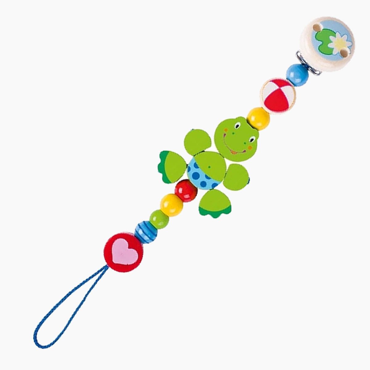 goki Schnullerbefestigung Schnullerkette Frosch, (packung, 1-tlg., ohne Schnuller), mit viel Liebe handgefertigt – ideal ab Geburt