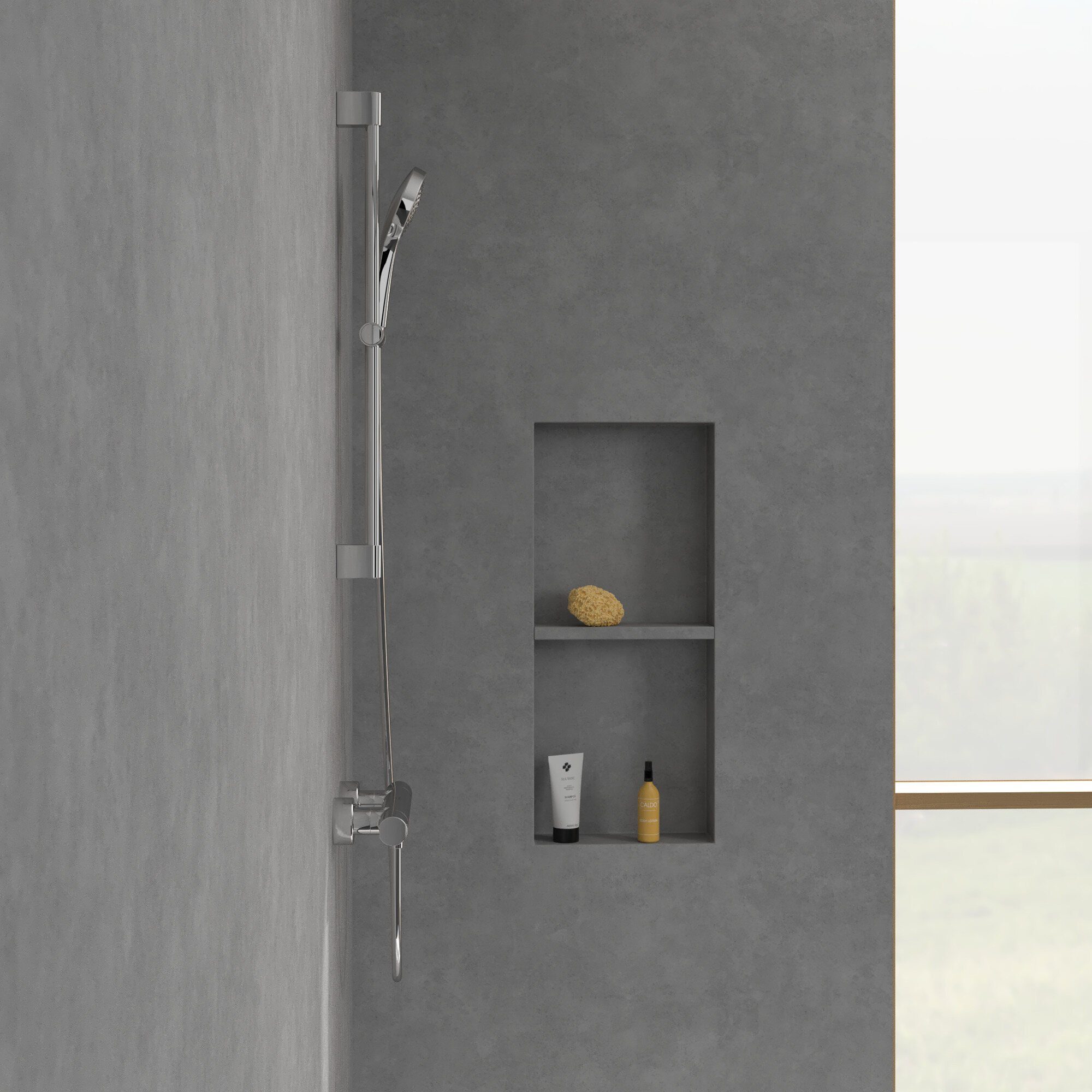 Villeroy & Boch Duschsystem Verve Showers, Höhe 69 cm, 3 Strahlart(en), Duschgarnitur mit drei Strahlarten