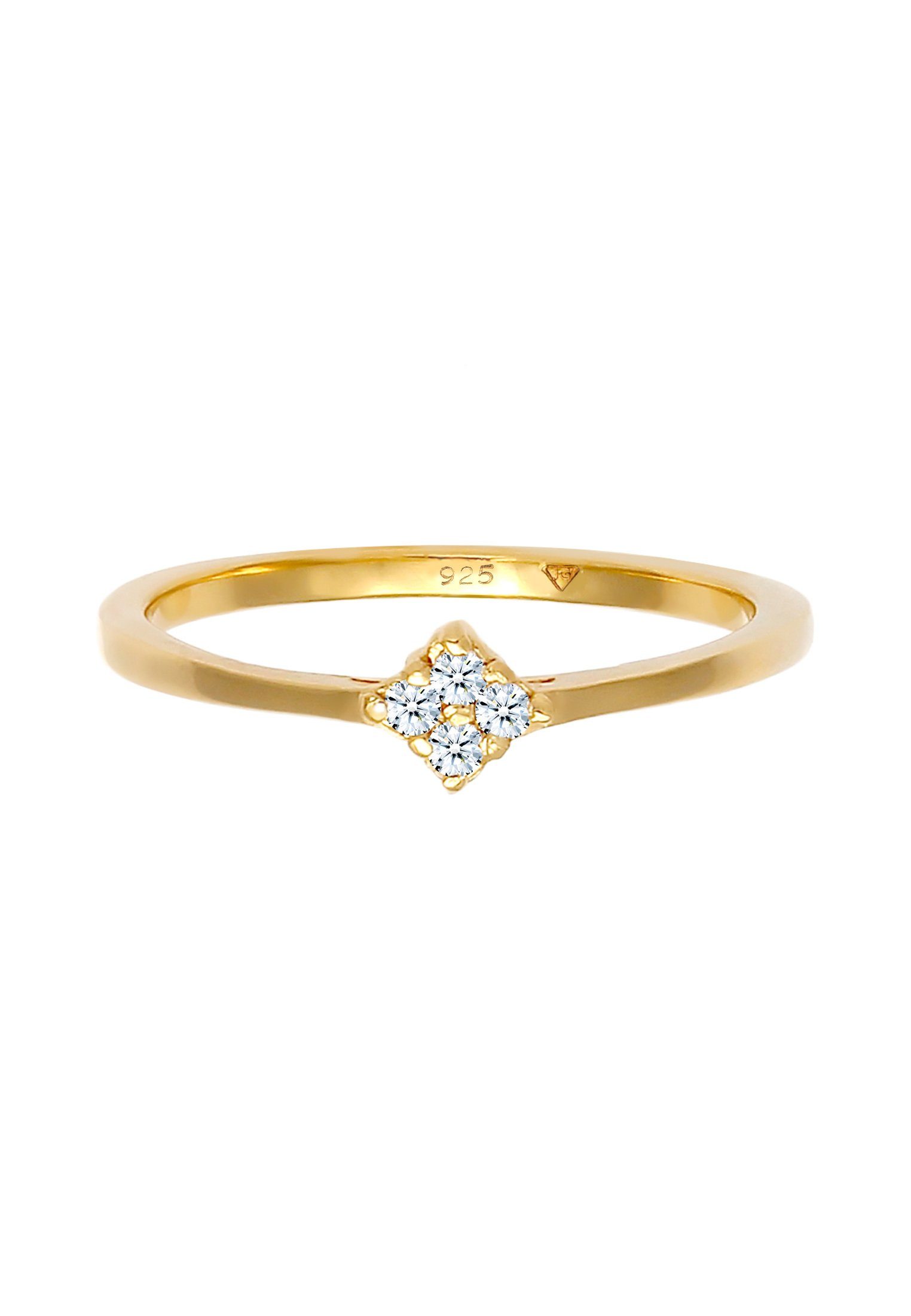 Elli DIAMONDS Verlobungsring Diamant (0.08 ct) Verlobung Klassik 925 Silber