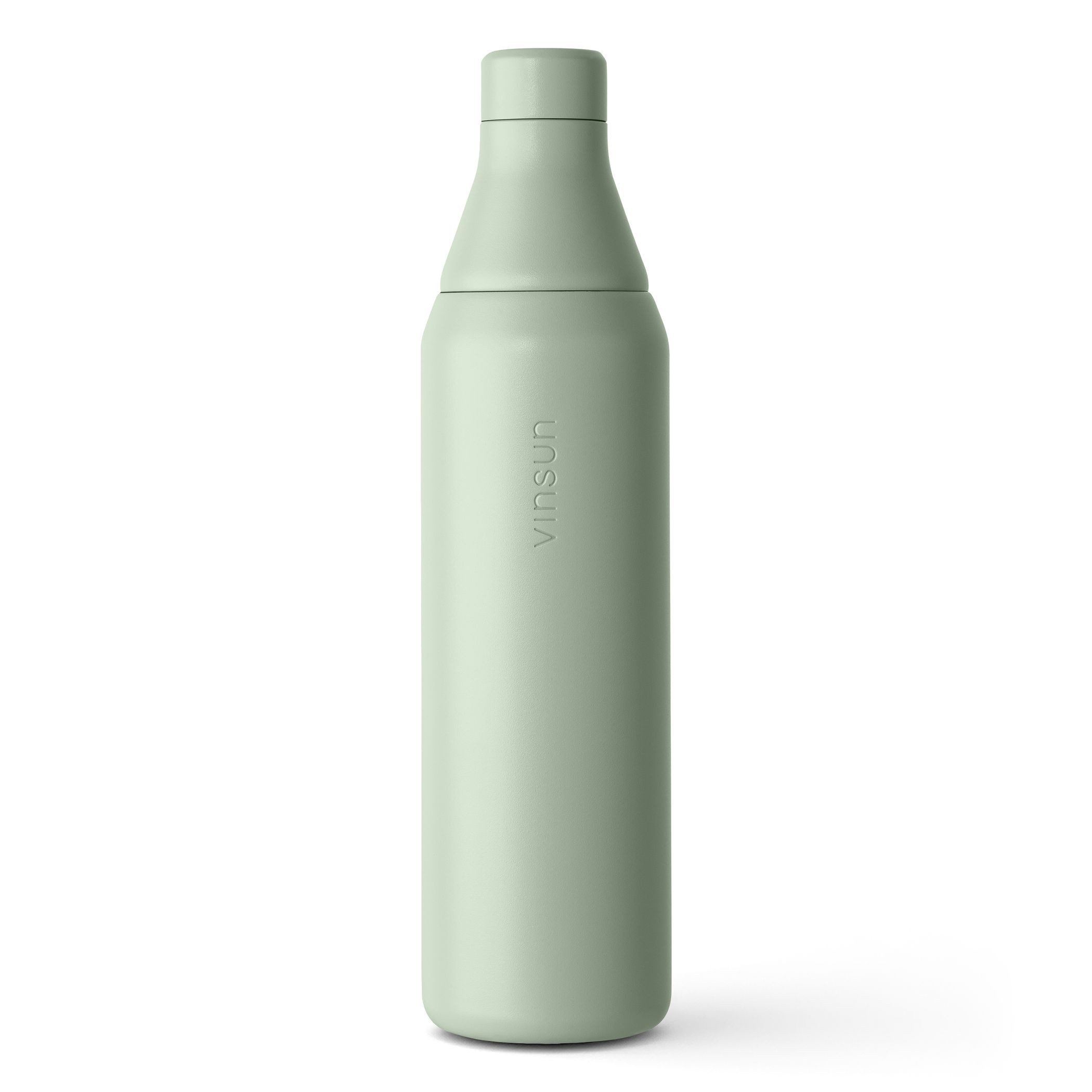 Vinsun Isolierflasche Edelstahl Trinkflasche 750ml doppelwandig isoliert Sprudel geeignet, BPA frei, auslaufsicher, kleine Trinköffnung und große Füllöffnung