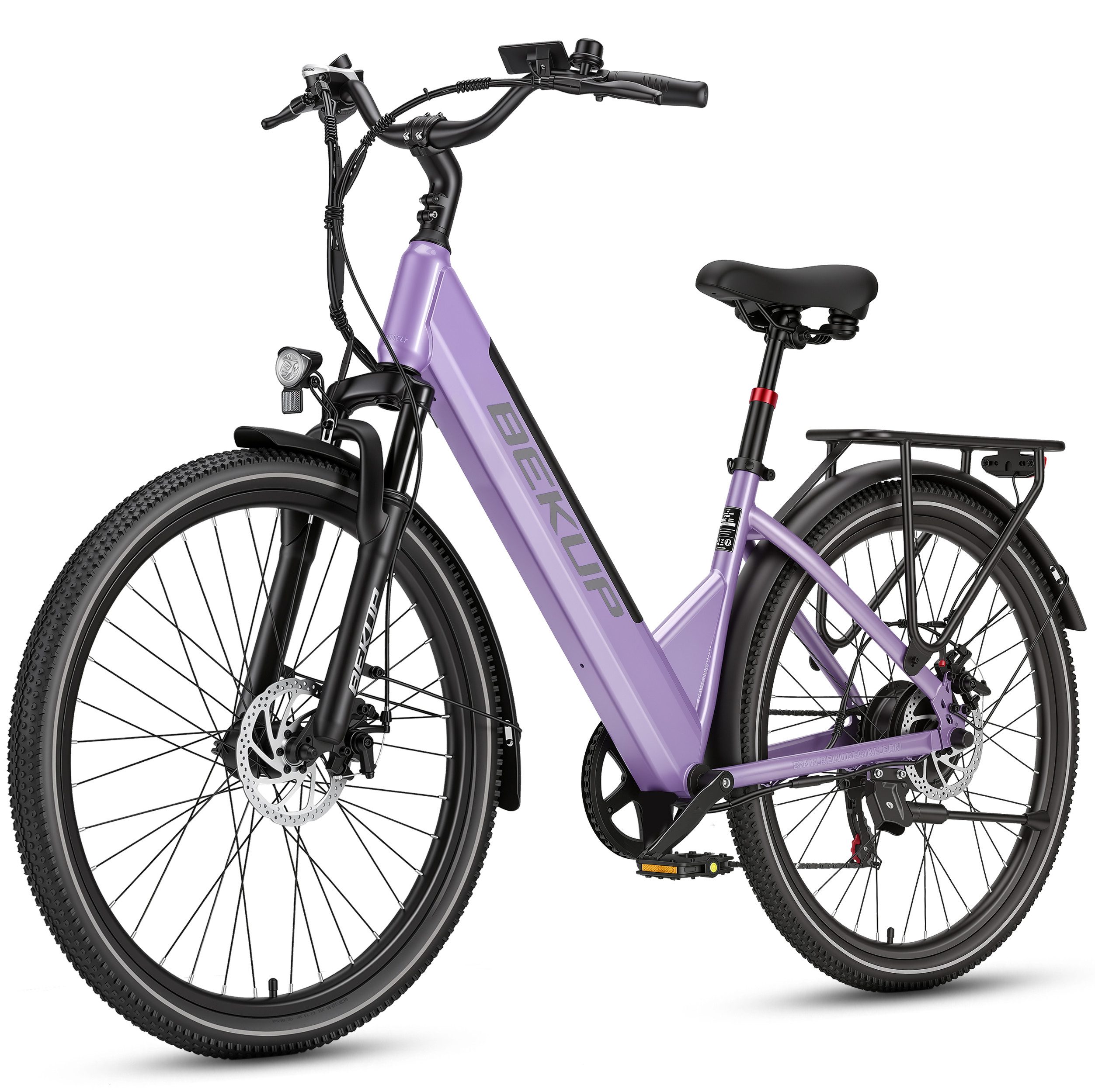 Vankel E-Bike Cityrad 26 Zoll City-E-Bike für Damen und Herren, 522 Wh, 120 km, 45 Nm, 7 Gang Shimano Shimano Tourney TZ Schaltwerk, Kettenschaltung, Heckmotor, 522 Wh, (Komplettset, E-Bike inklusive Akku und Ladegerät), Für Alltag und Touren mit Federgabel, Display und Scheibenbremsen