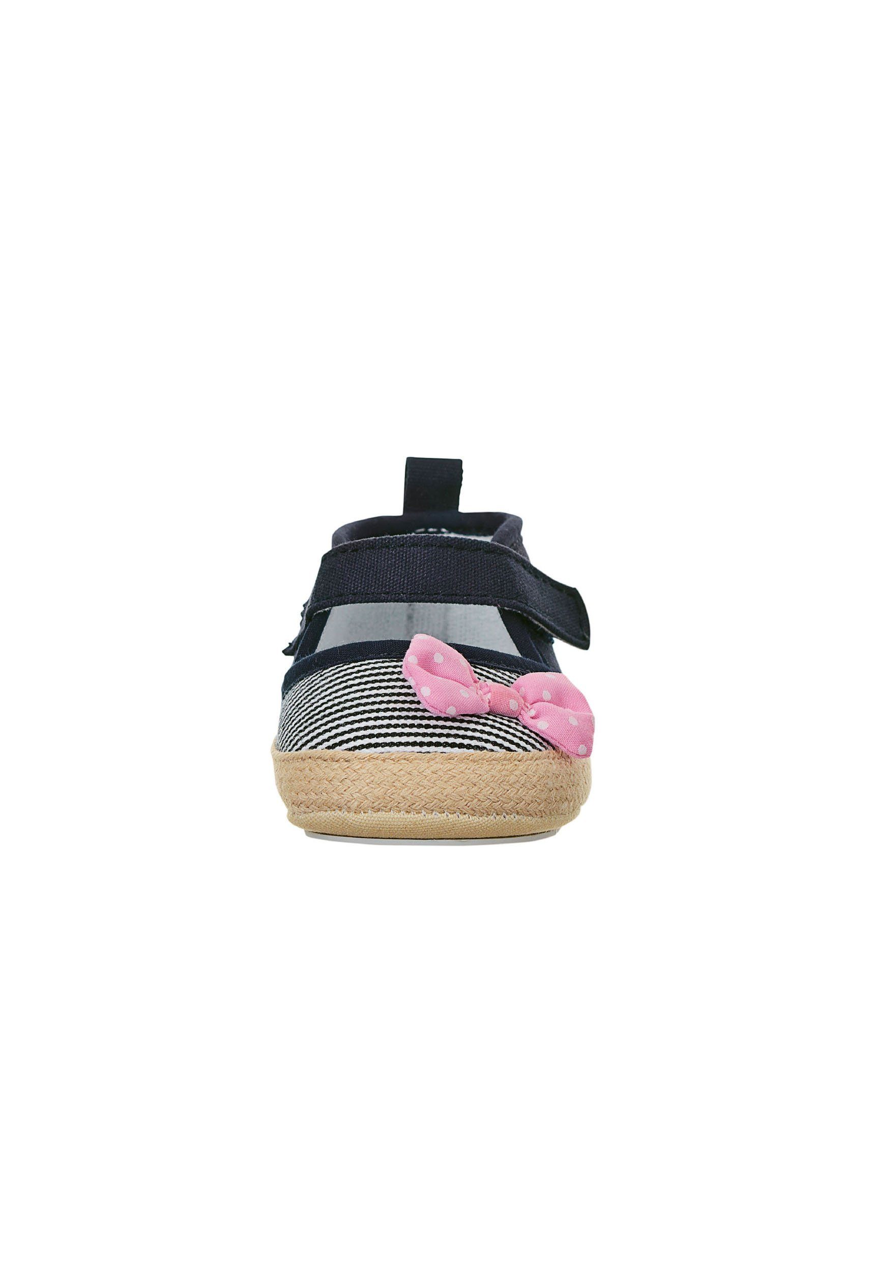 (1-tlg) rutschfester und Canvas Babyschuhe Baby-Ballerina Baby-Ballerina Ballerinas und Krabbelschuh Sohle Mädchen Anti-Rutsch-Sohle Frotteefutter - und Schleife, Baumwollstoff aufgesetzter Sterntaler® aus mit -