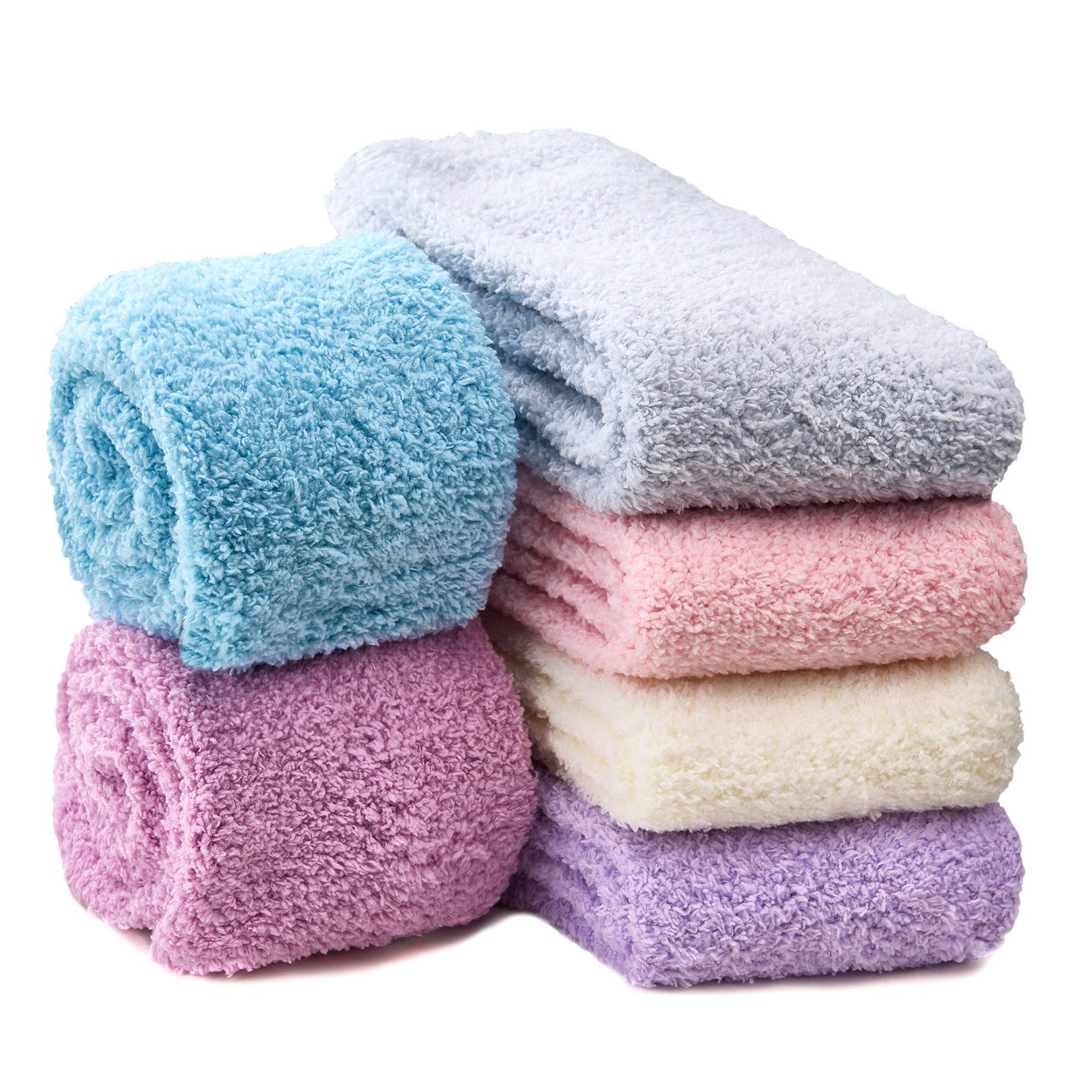 sockenkauf24 Kuschelsocken 6, 12, 20 Paar Damen Haussocken warm & flauschig (6-Paar, Größe 35-42) - 37402 WP